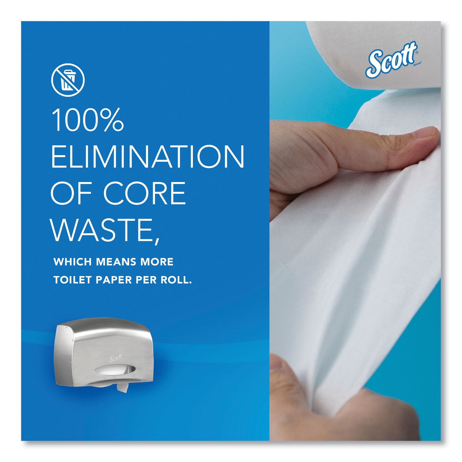 Scott® Pro Coreless Jumbo Roll Tissue Dispenser, EZ Load, 14.38 x 6 x 9.75, Stainless Steel