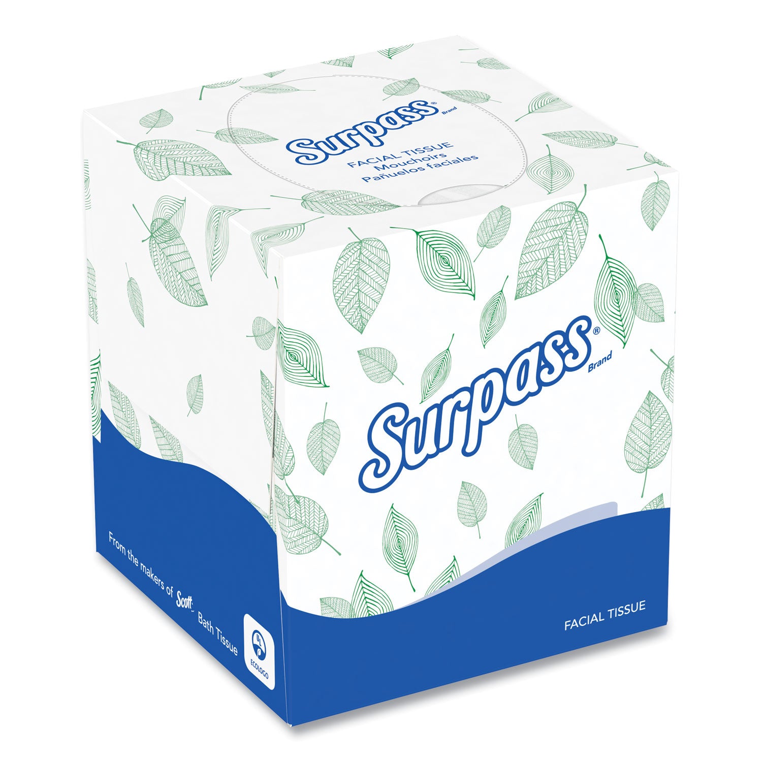 Surpass® Facial Tissue for Business, 2-Ply, White, Pop-Up Box, 90/Box, 36 Boxes/Carton