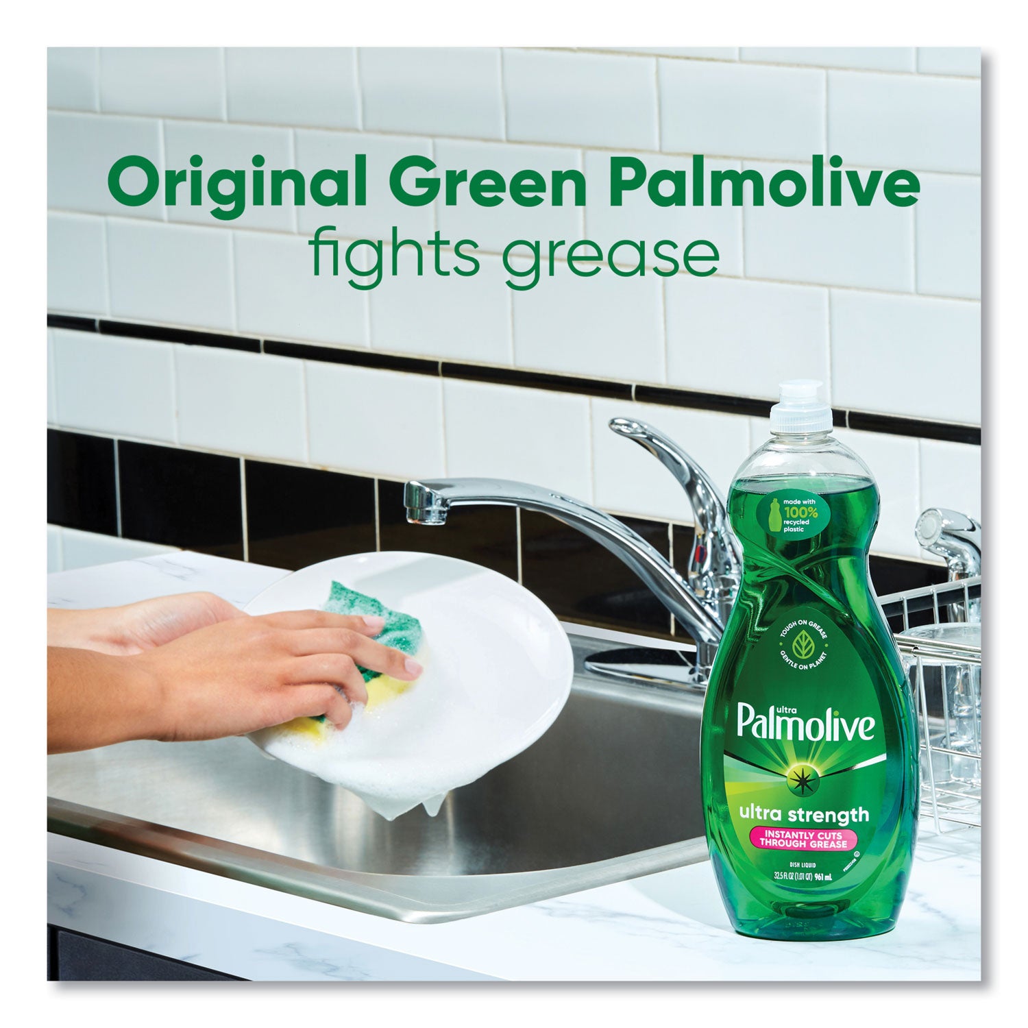 Palmolive® Dishwashing Liquid, Green Scent, 32.5 oz Bottle, 9/Carton