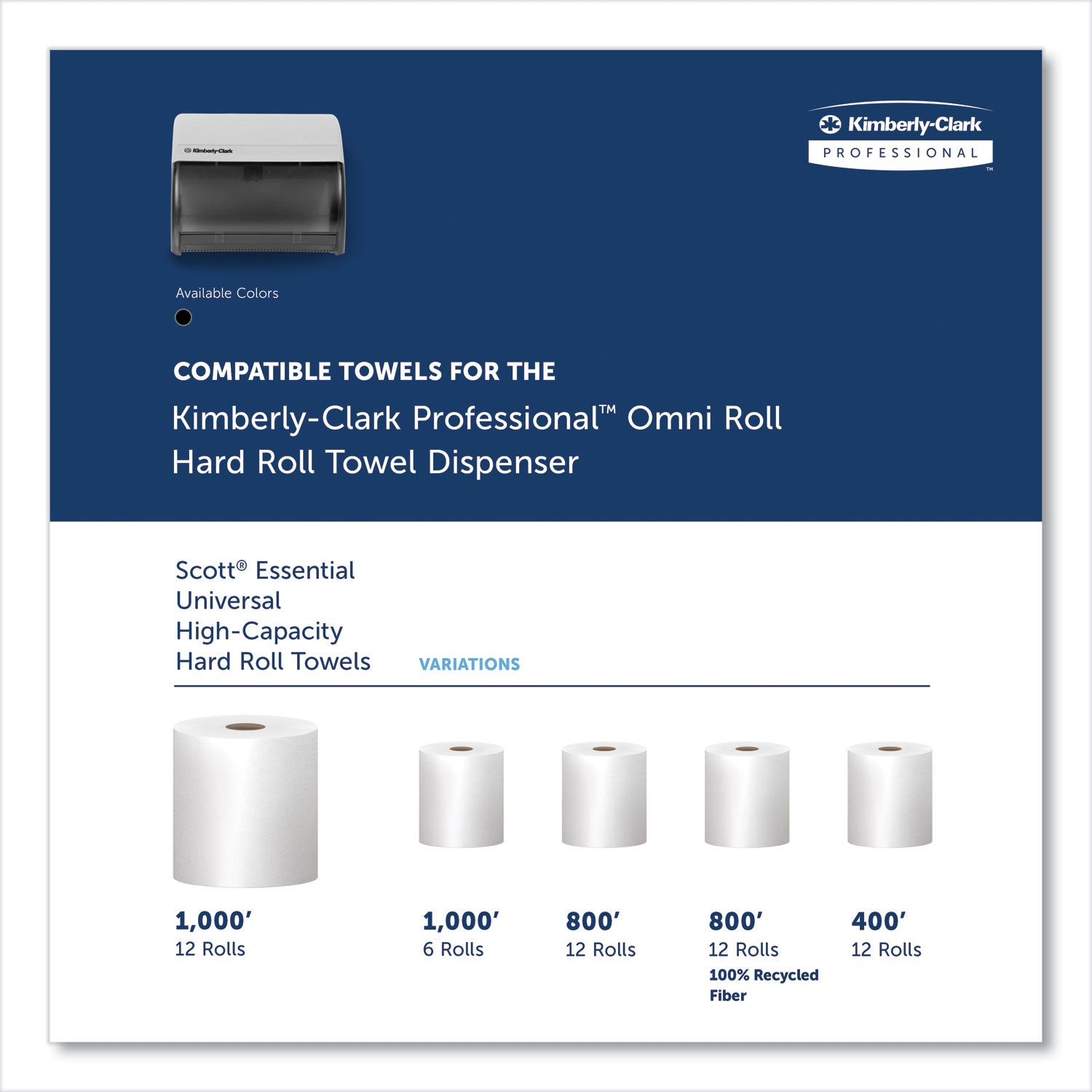 Kimberly-Clark Professional* Omni Roll Towel Dispenser, 10.5 X 10 X 10, Smoke/gray