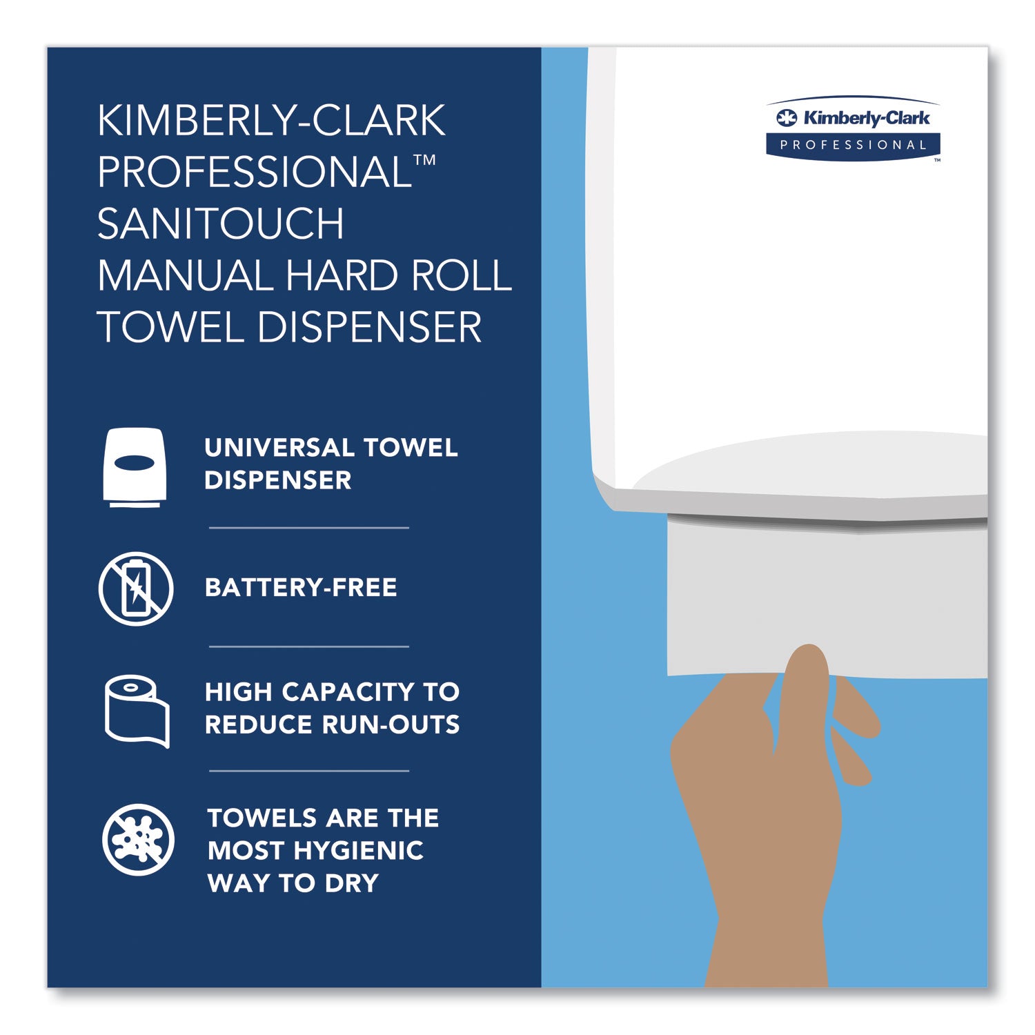 Kimberly-Clark Professional* Sanitouch Hard Roll Towel Disp, 12.63 X 10.2 X 16.13, Smoke