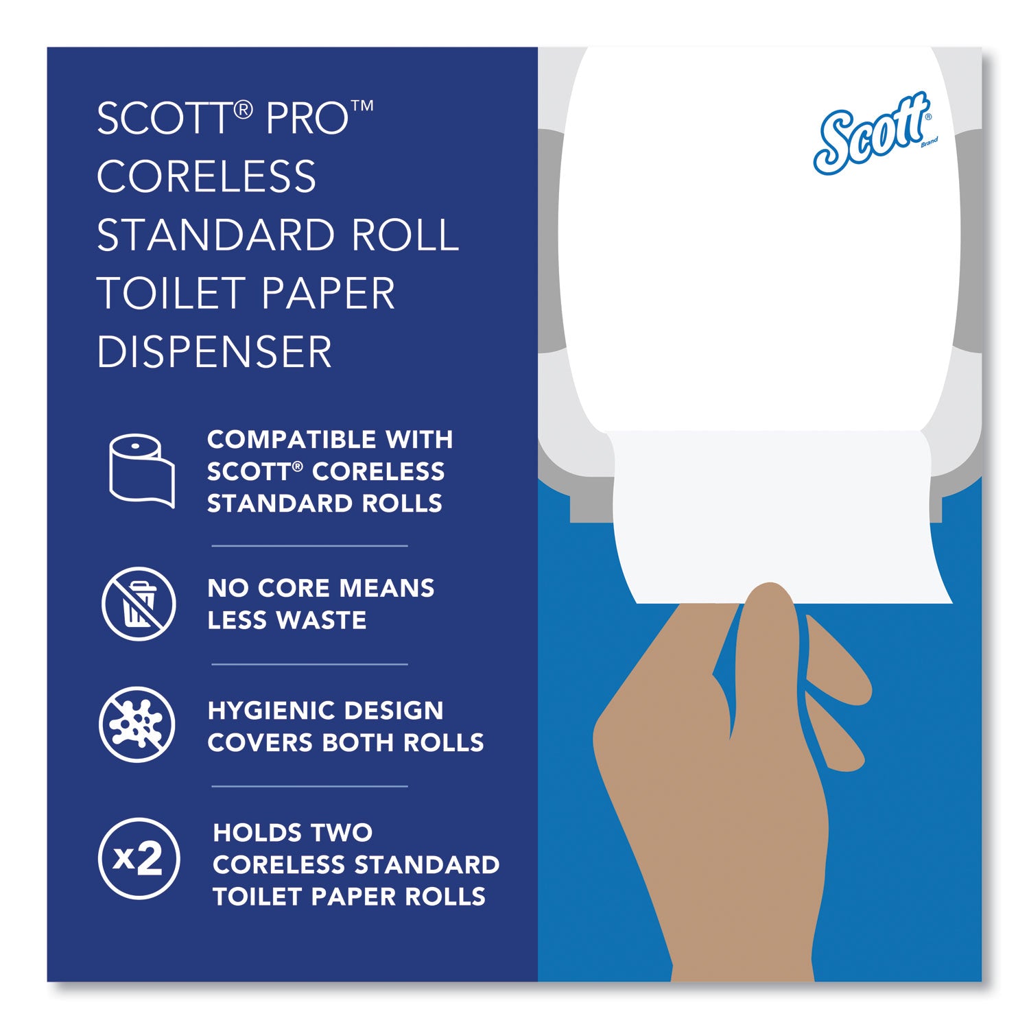 Scott® Pro Coreless SRB Tissue Dispenser, 10.13 x 6.4 x 7, Stainless Steel