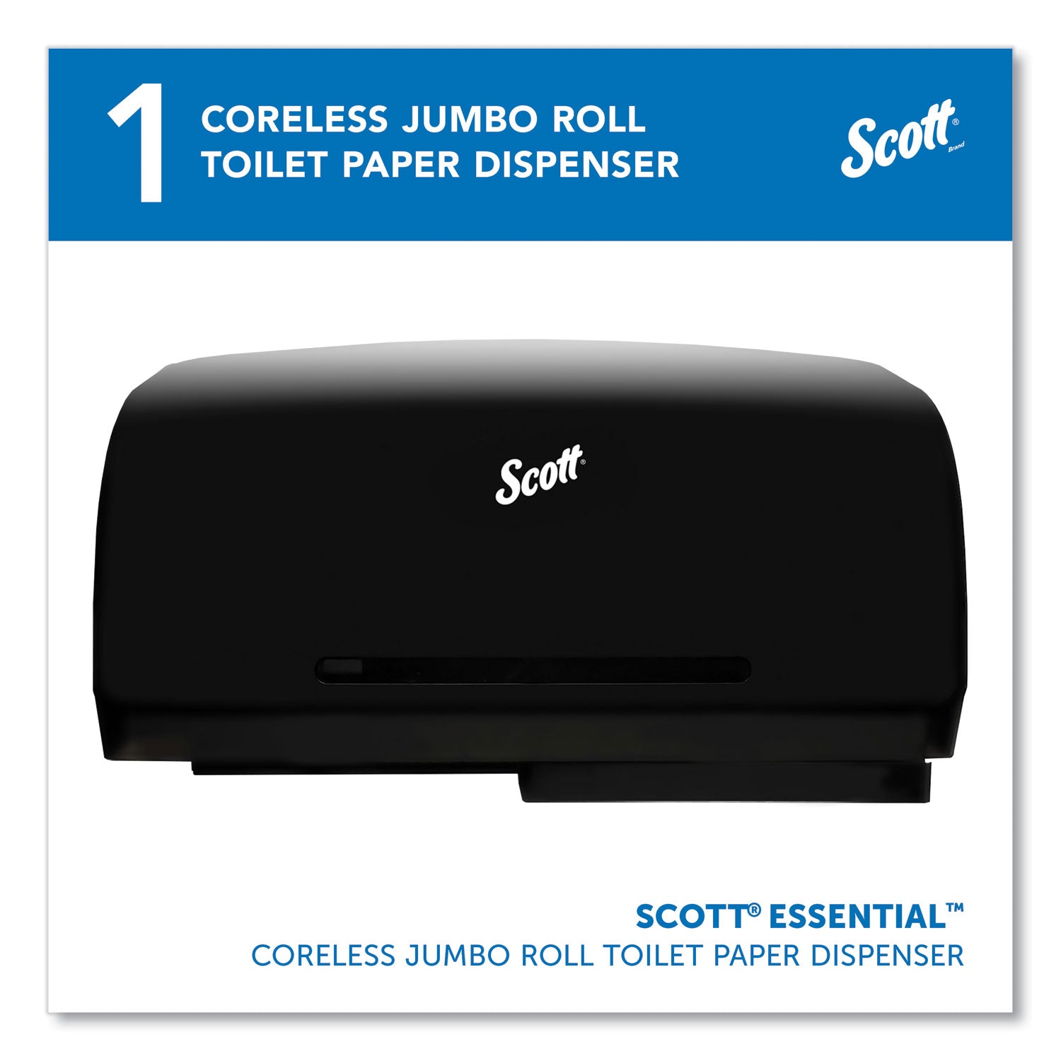 Scott® Essential Coreless Twin Jumbo Roll Tissue Dispenser, 20 X 6 X 11, Black