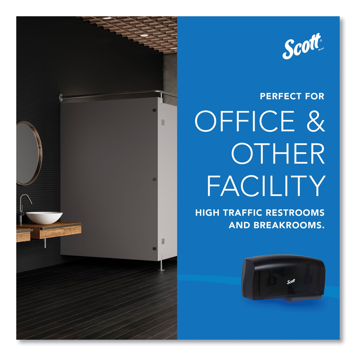 Scott® Essential Coreless Twin Jumbo Roll Tissue Dispenser, 20 X 6 X 11, Black