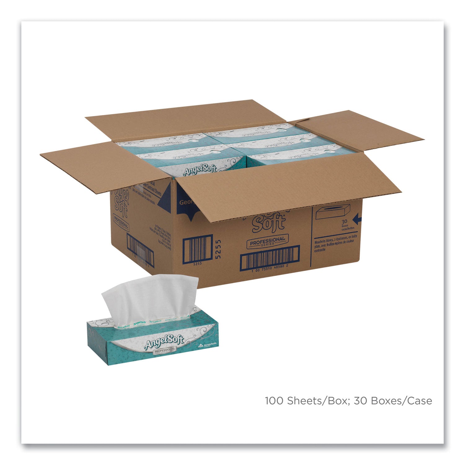 Georgia Pacific® Professional Premium Facial Tissue, 2-Ply, White, Flat Box, 100 Sheets/Box