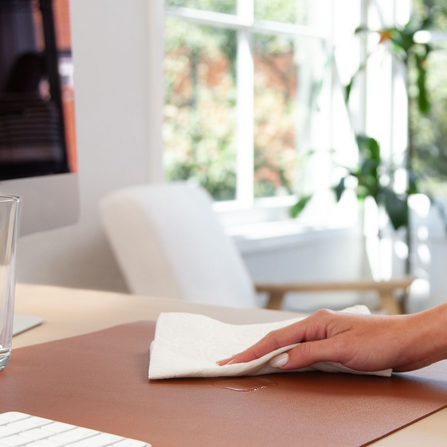 Smead Vegan Leather Desk Pads, 23.6" x 13.7", Brown