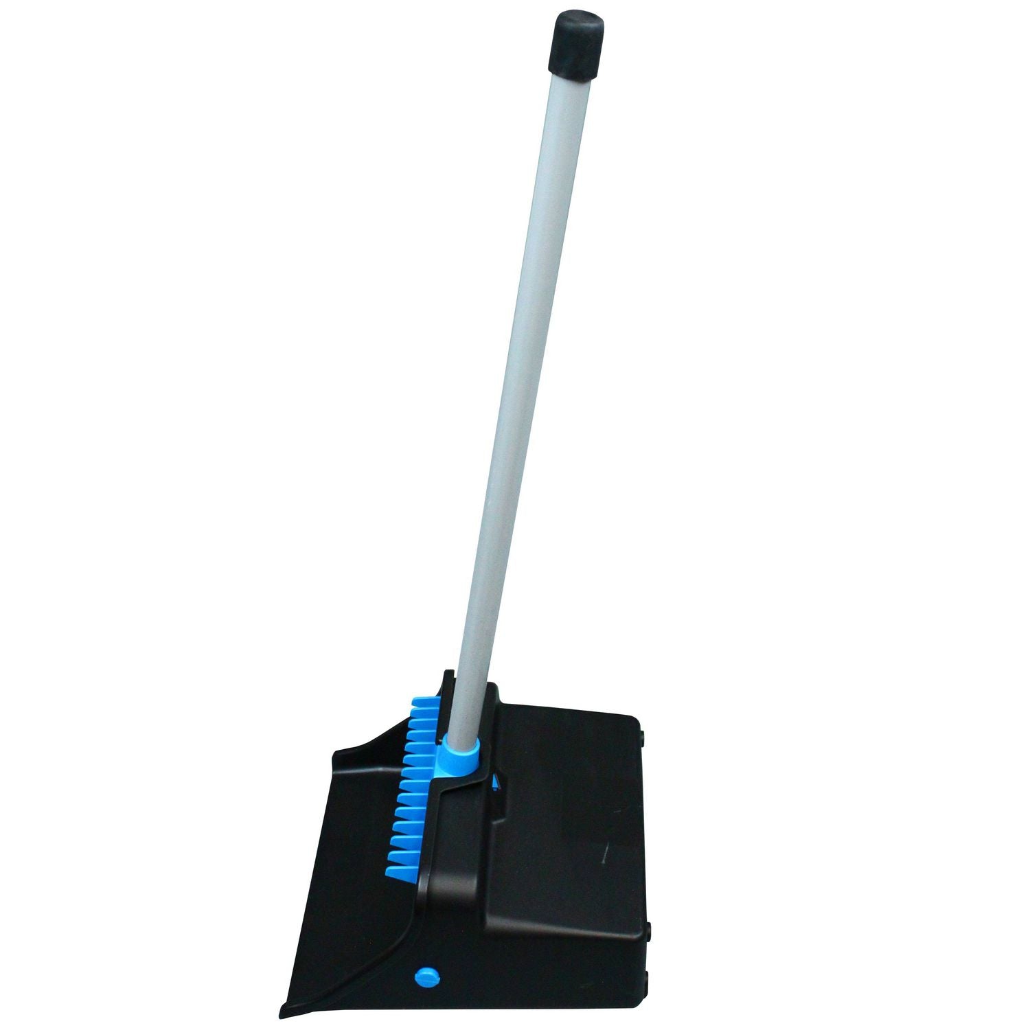 Impact® LobbyMaster Plastic Dust Pan, 11.72" Wide, 31" PVC Handle, Blue/Black