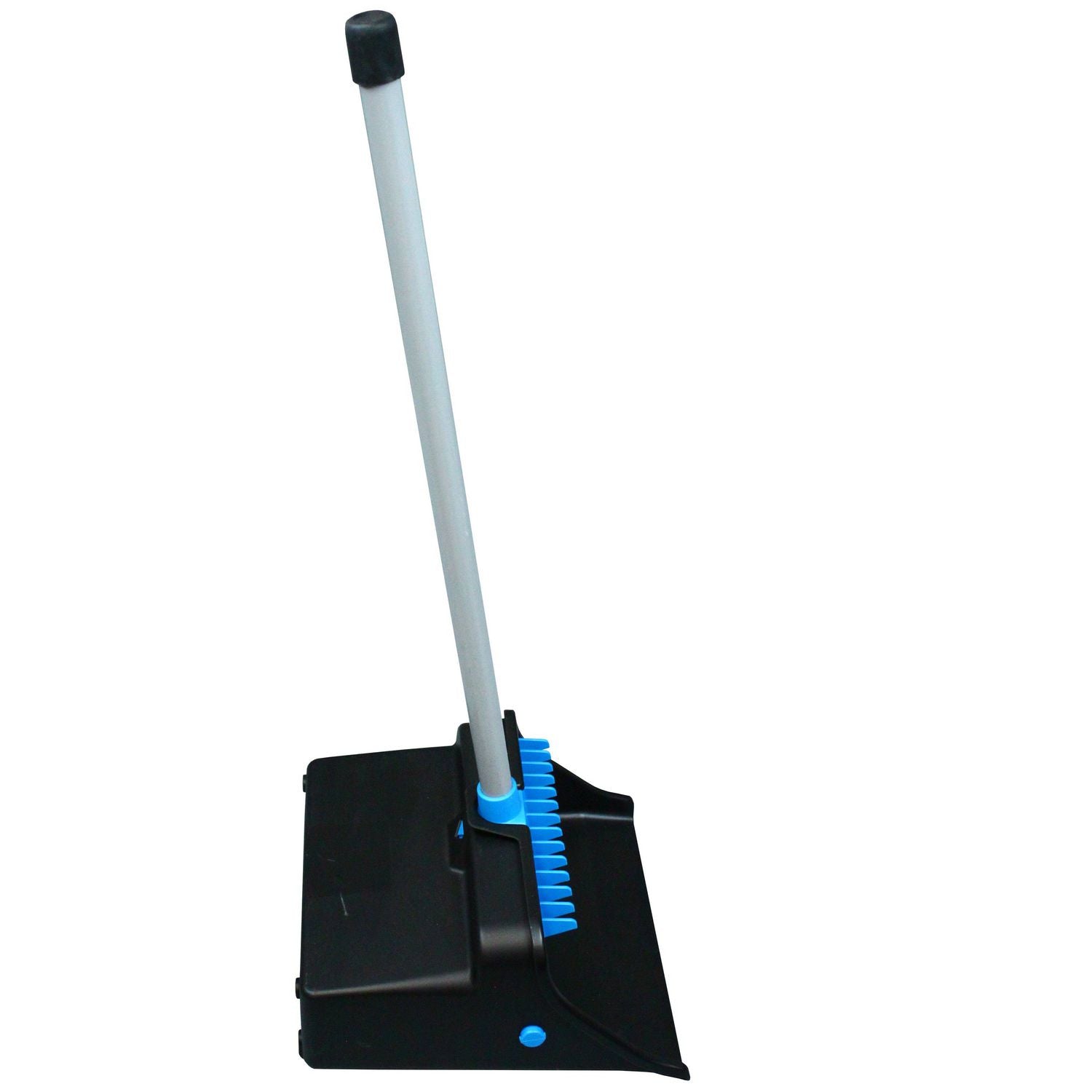 Impact® LobbyMaster Plastic Dust Pan, 11.72" Wide, 31" PVC Handle, Blue/Black