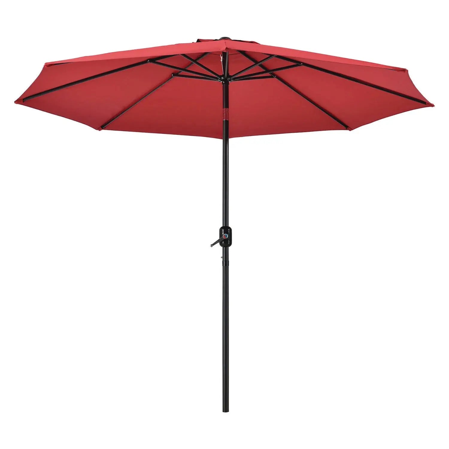 Outdoor Umbrella with Tilt Mechanism, 102" Span, 94" Long, Red Canopy, Black Handle Global Industrial® Flipcost
