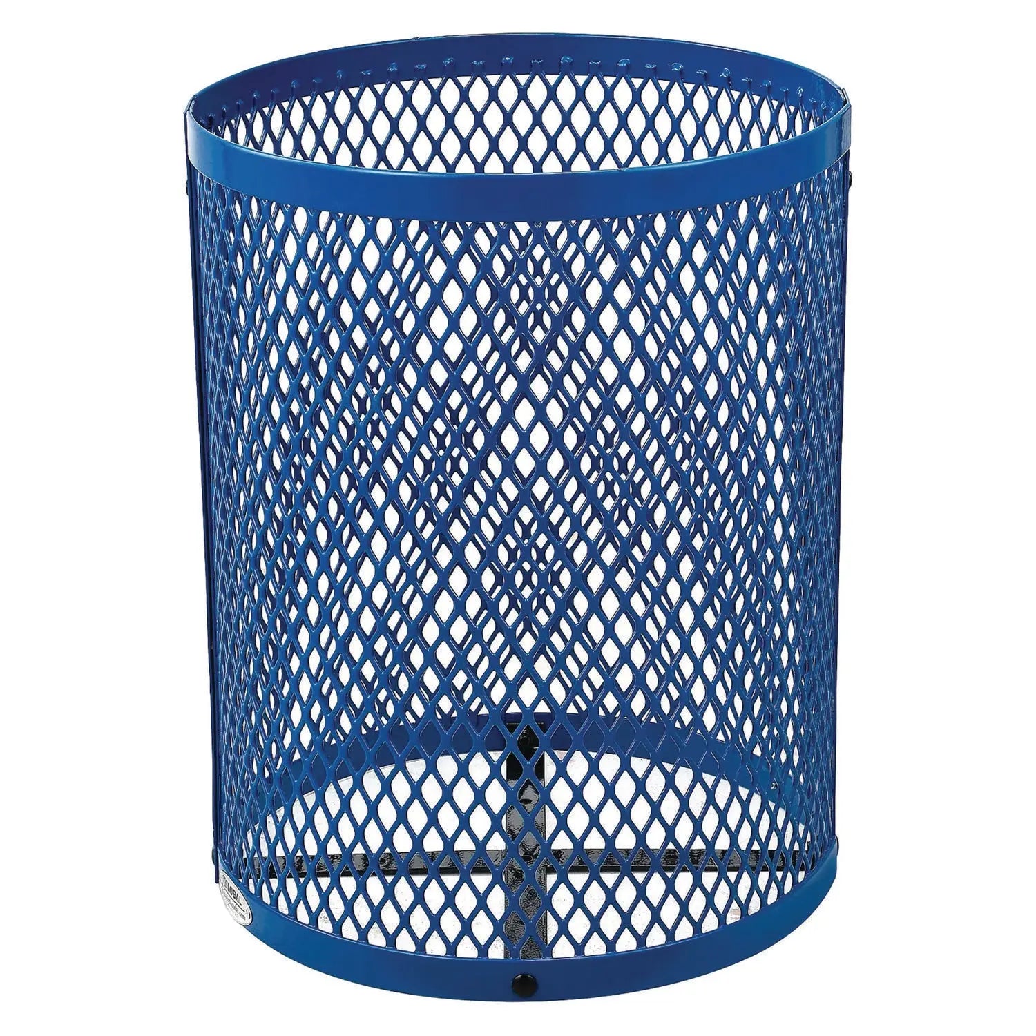 Outdoor Diamond Steel Trash Can, 36 gal, Dome Lid, Blue Global Industrial® Flipcost