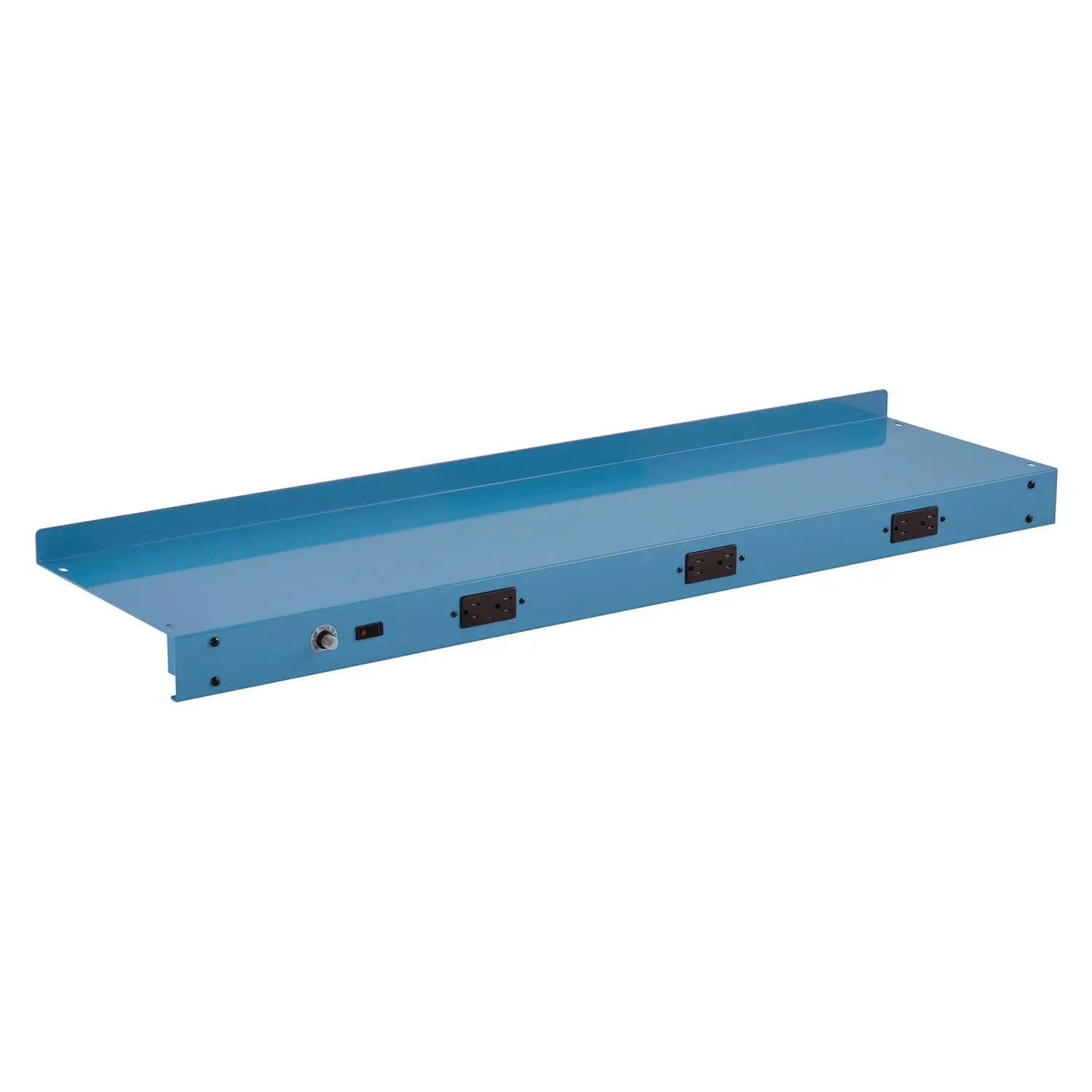 Upper Workbench Shelf, 3 Duplex Outlets, For Use With 48" Wide Workbenches, 100 lb Weight Capacity
