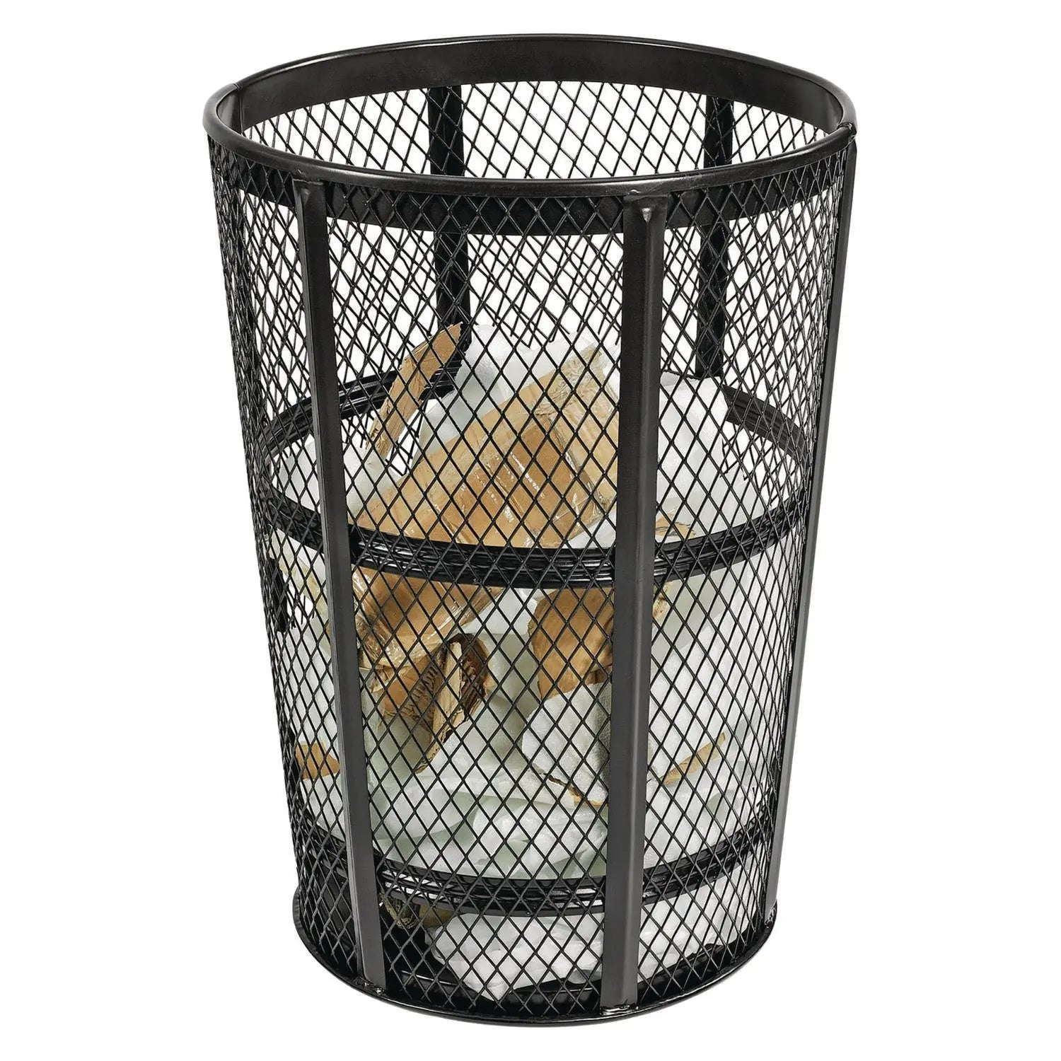 Steel Mesh Corrosion Resistant Trash Can, 48 gal, Black Global Industrial® Flipcost
