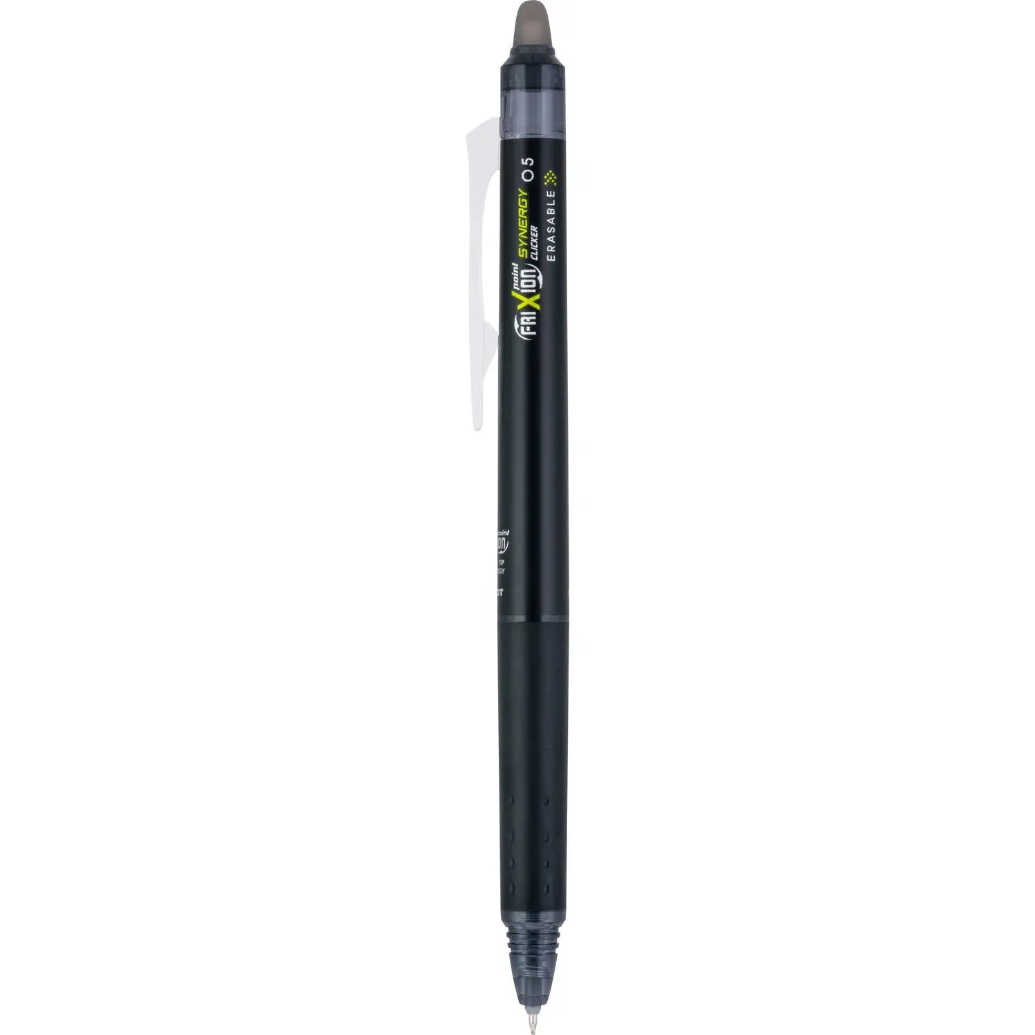 FriXion Synergy Clicker Erasable Gel Pen, Retractable, Extra-Fine 0.5 mm, Black Ink, Black/Smoke Barrel, Dozen Pilot® Flipcost