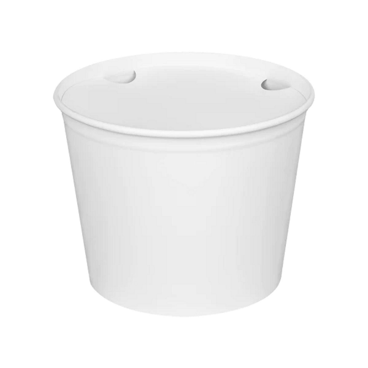 Karat® Food Bucket with Lid, 85 oz, 7.36" Diameter x 6" h, White, Paper, 180/Carton
