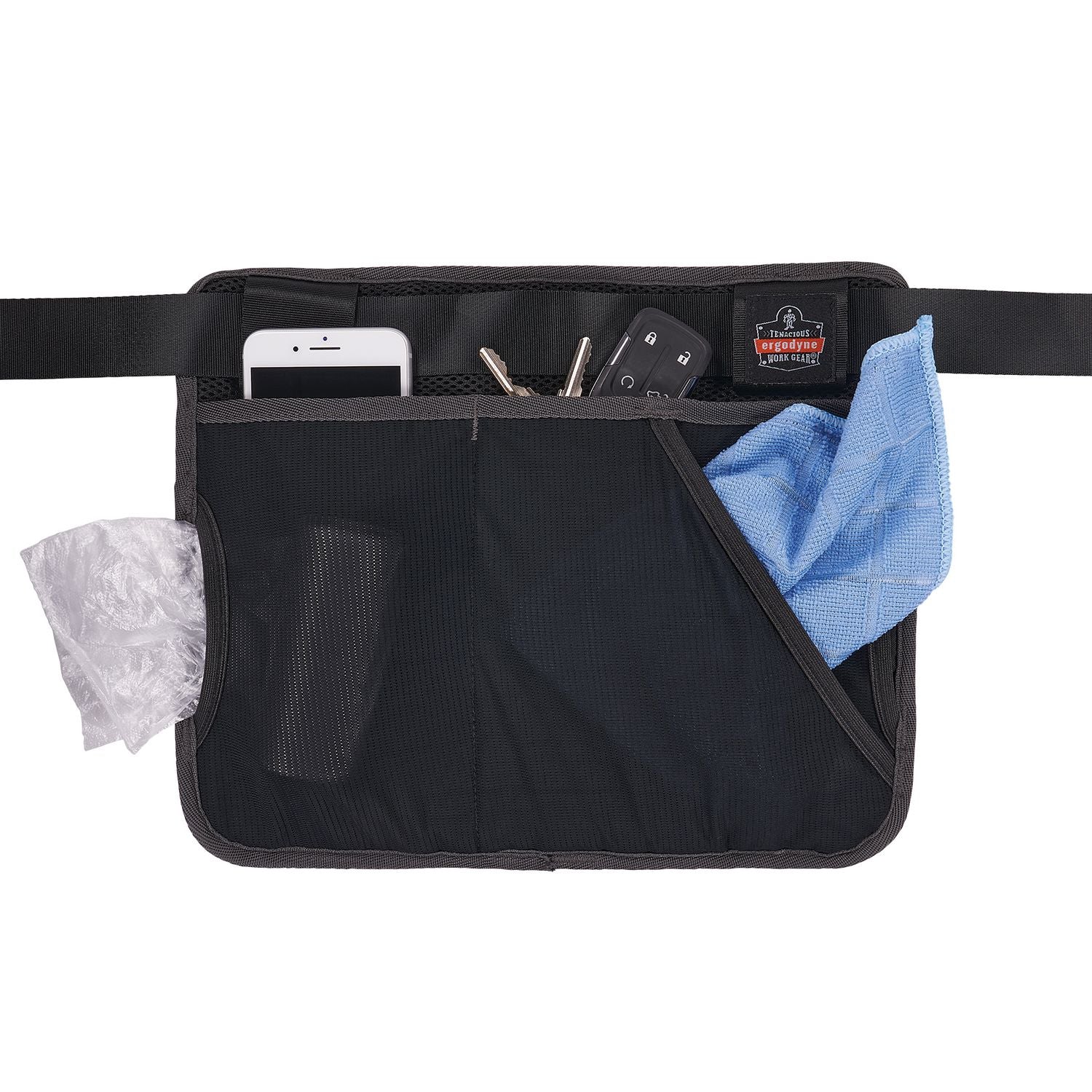 ergodyne® Arsenal 5715 Cleaning Apron Pouch with Pockets, 10 Compartments, 11 x 13.5, Nylon, Black