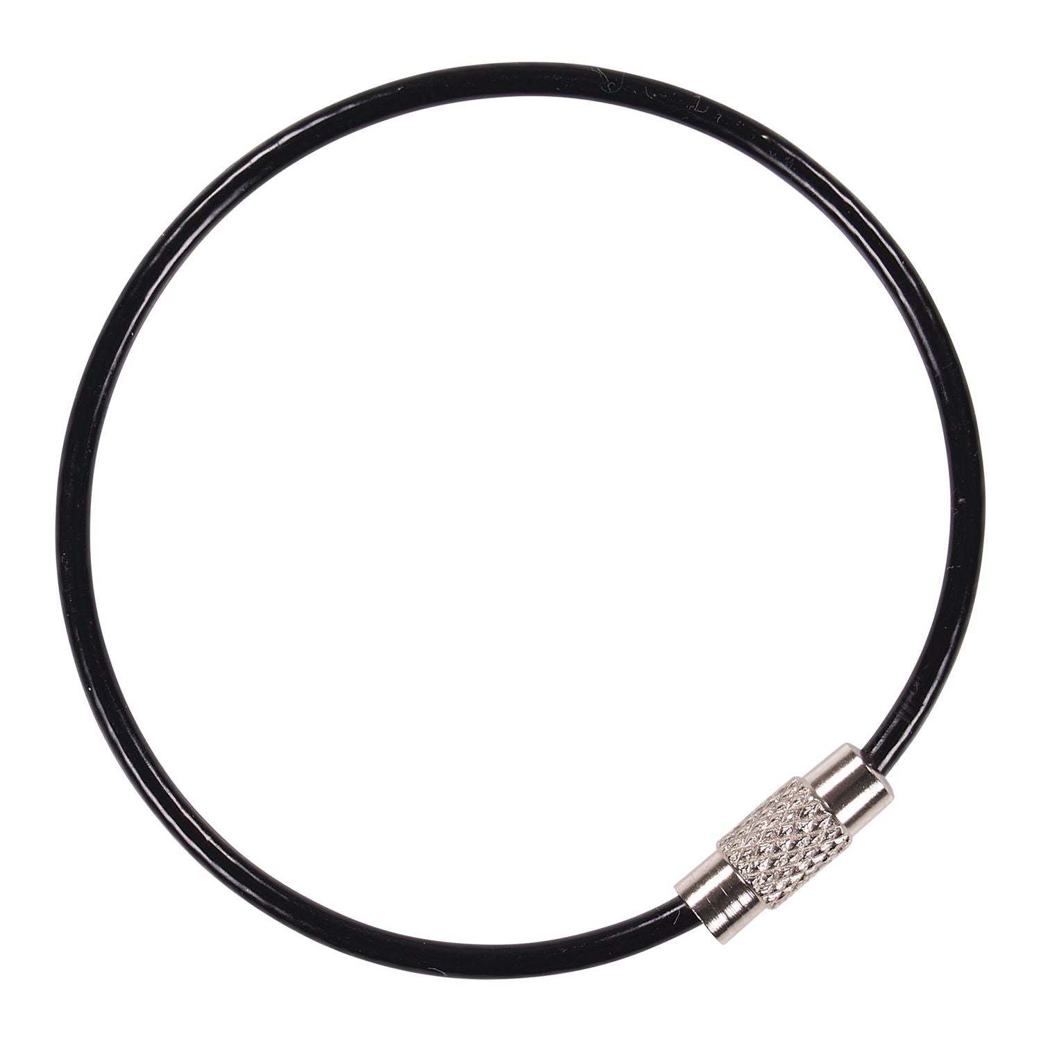 ergodyne® Arsenal 5719 Wire Cable Key Ring, 1.88" dia, Iron, Black, 10/Pack