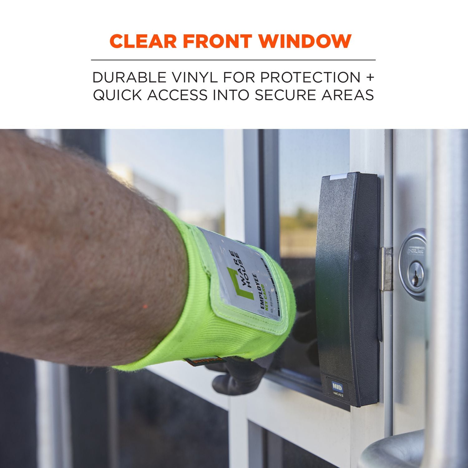 ergodyne® Squids 3388 Wrist ID/Badge Holder, Vertical, Lime, 3.5 x 5.5 Holder, 2.75 x 3.75 Insert