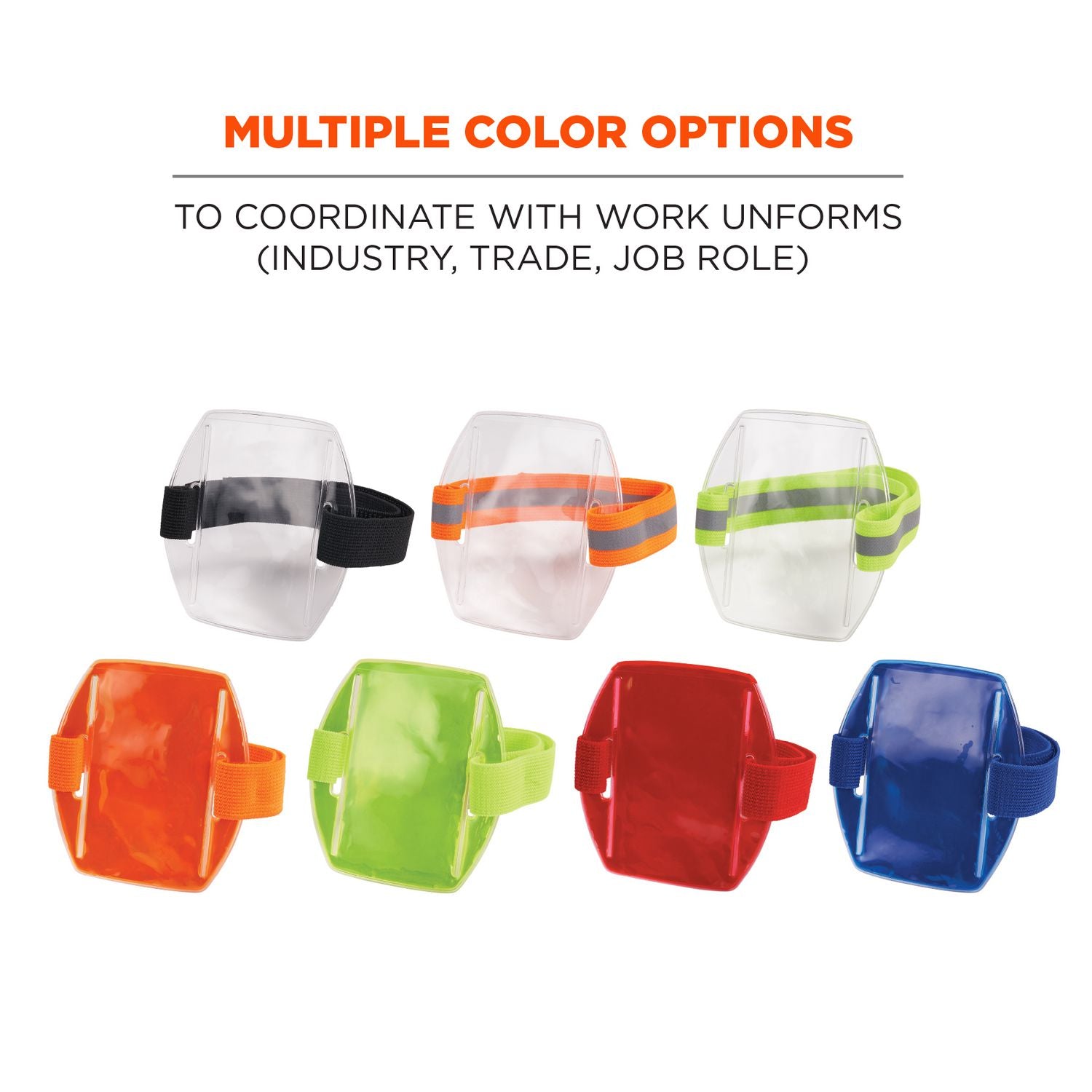 ergodyne® Squids 3386 Arm Band ID/Badge Holder, Vertical, Orange, 3.75 x 4.25 Holder, 2.5 x 4 Insert, 10/Pack