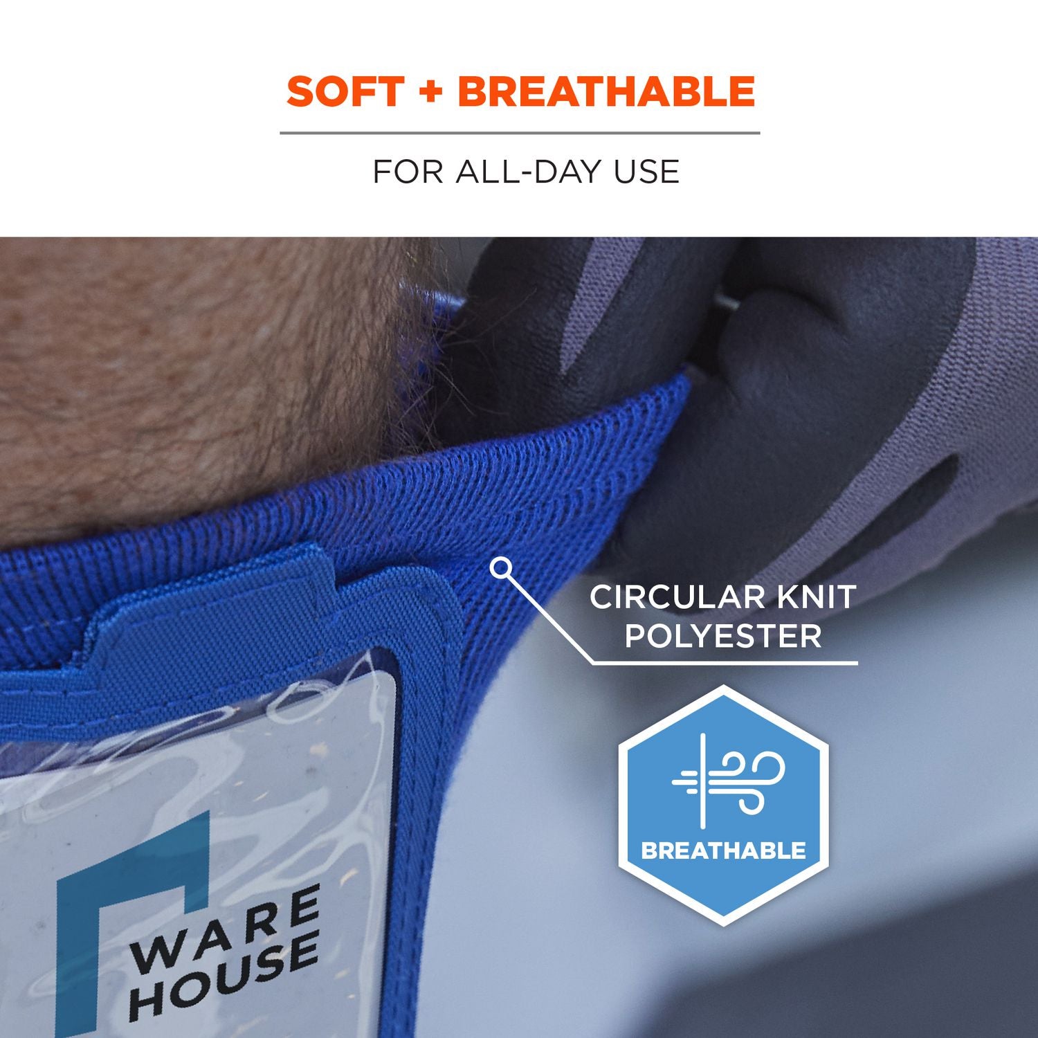 ergodyne® Squids 3388 Wrist ID/Badge Holder, Vertical, Blue, 3.5 x 5.5 Holder, 2.75 x 3.75 Insert