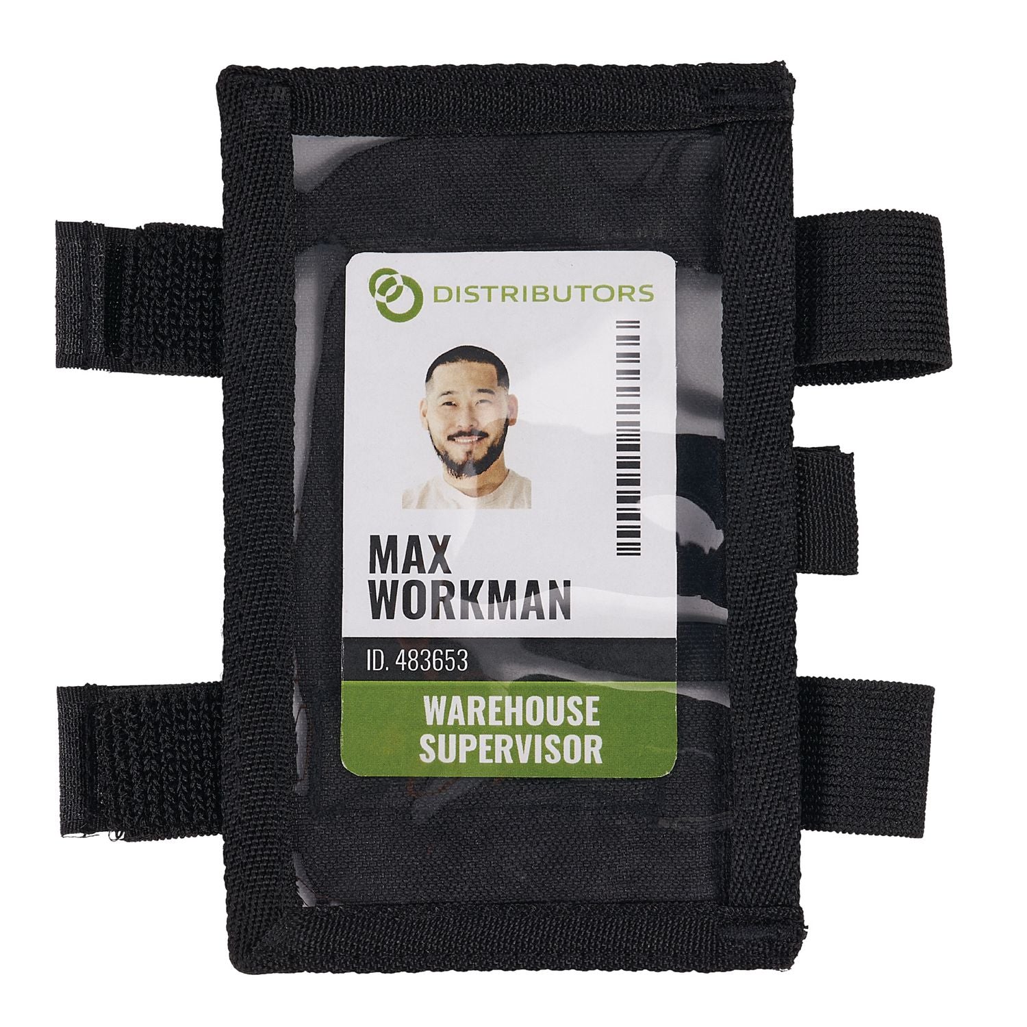 ergodyne® Squids 3390 Dual Band Arm ID/Badge Holder with Hook-and-Loop Closure, Vertical, Black, 3.75 x 5.75, 2.75 x 4.75 Insert