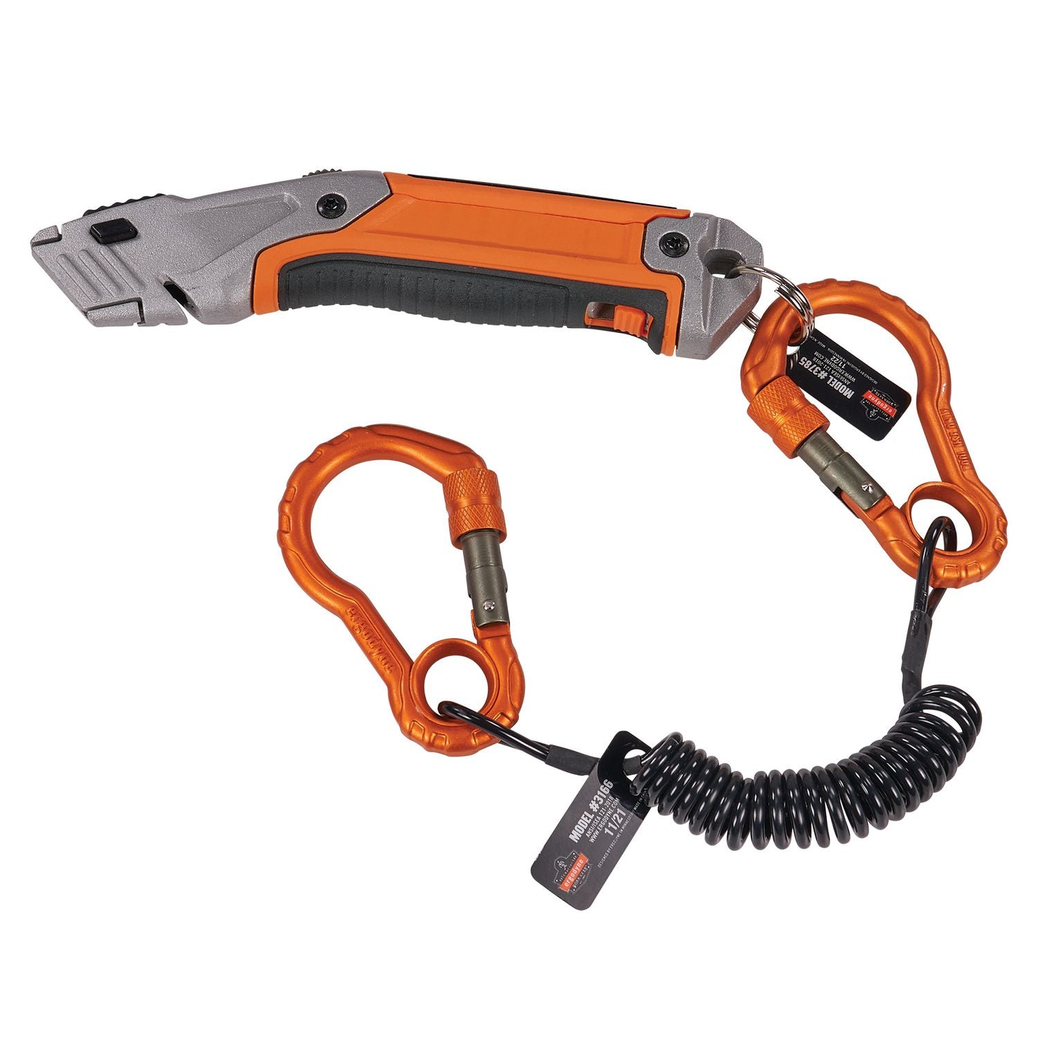 ergodyne® Squids 3785 Split Ring Tool Attachment, 2 lb Max Working Capacity, 1" dia, Silver, 10/Pack