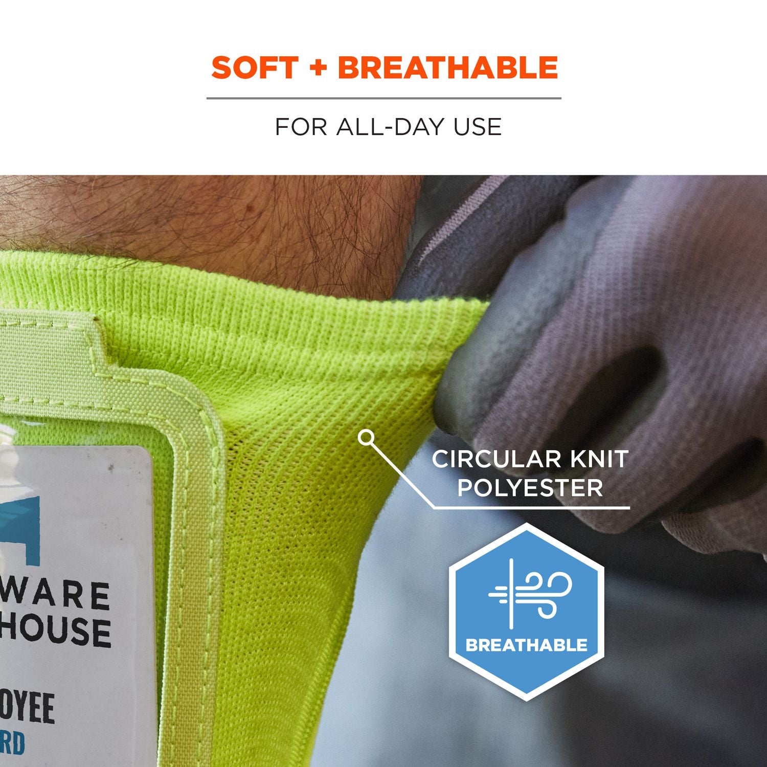 ergodyne® Squids 3388 Wrist ID/Badge Holder, Vertical, Lime, 3.5 x 5.5 Holder, 2.75 x 3.75 Insert