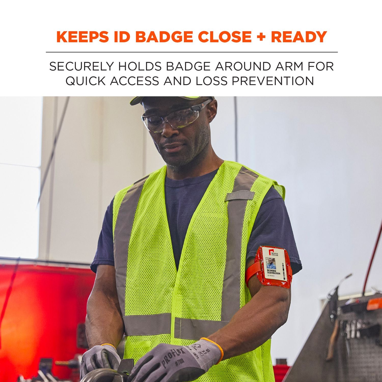 ergodyne® Squids 3386 Arm Band ID/Badge Holder, Vertical, Red, 3.75 x 4.25 Holder, 2.5 x 4 Insert, 10/Pack