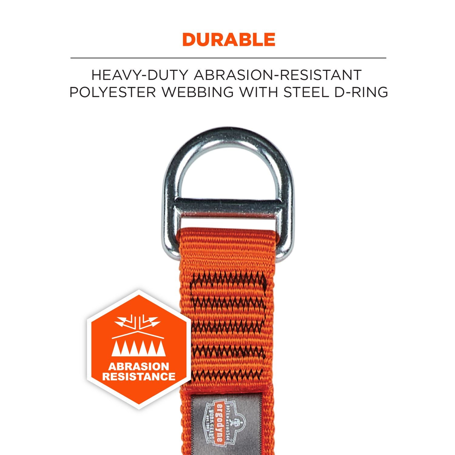 ergodyne® Squids 3177 Anchor Choke Strap for Tool Tethering, 60 lb Max Safe Working Capacity, 28" Long, Orange