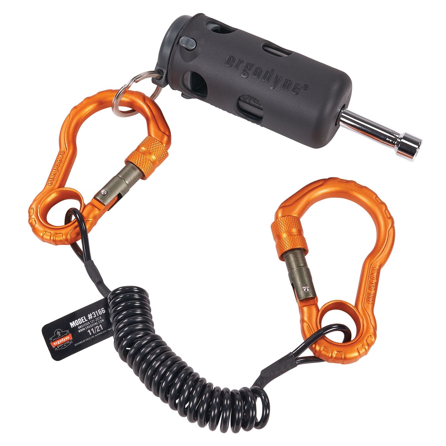 ergodyne® Squids 3745 Tool Grip and Tether Attachment Point, 1 lb Max Working Capacity, 5.5" Long, Black, 2/Pack