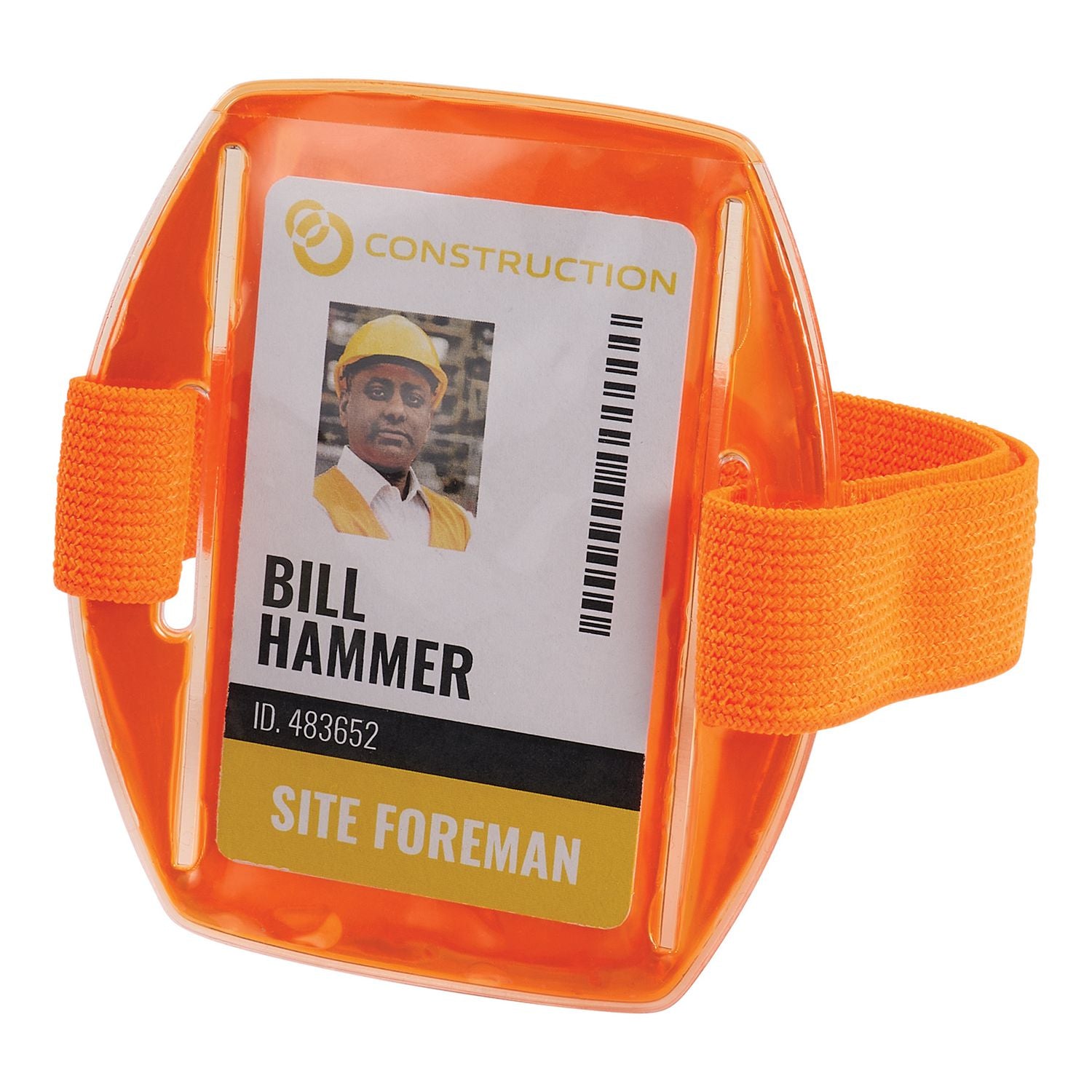 ergodyne® Squids 3386 Arm Band ID/Badge Holder, Vertical, Orange, 3.75 x 4.25 Holder, 2.5 x 4 Insert, 10/Pack