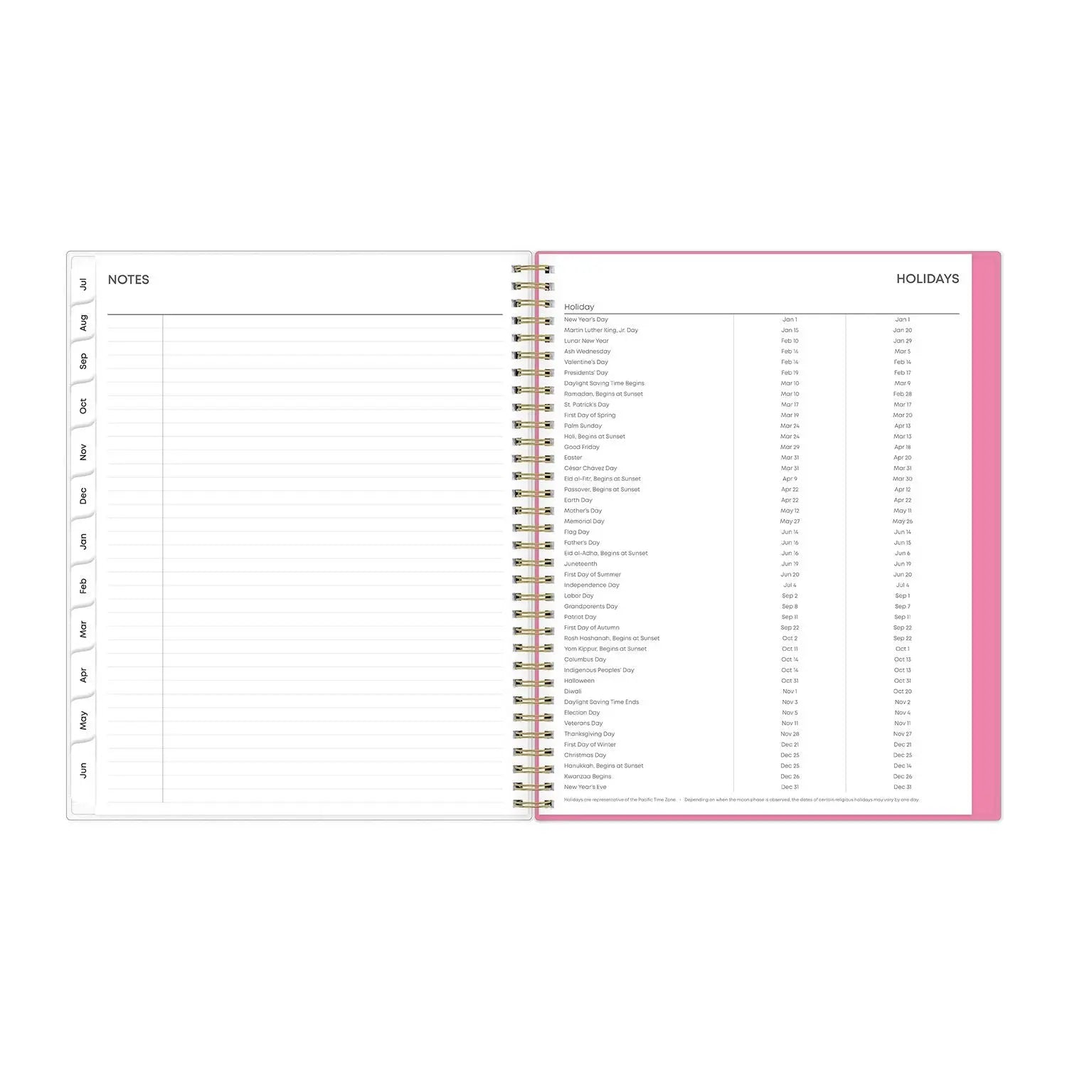 Roosevelt Pink Academic Weekly/Monthly Planner, Floral Artwork, 11" x 8.5", Pink/Gray Cover, 12-Month (July-June): 2024-2025 Blue Sky® Flipcost