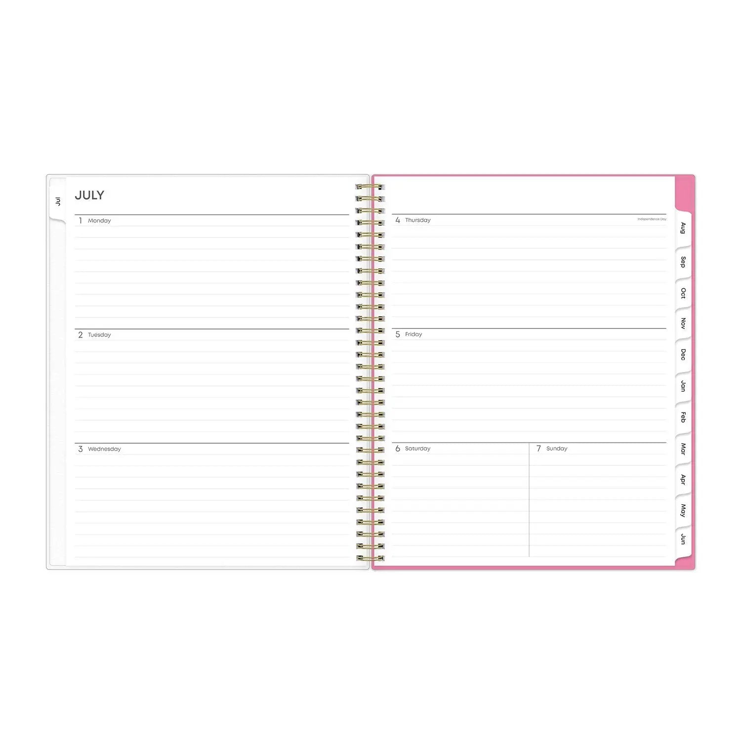 Roosevelt Pink Academic Weekly/Monthly Planner, Floral Artwork, 11" x 8.5", Pink/Gray Cover, 12-Month (July-June): 2024-2025 Blue Sky® Flipcost