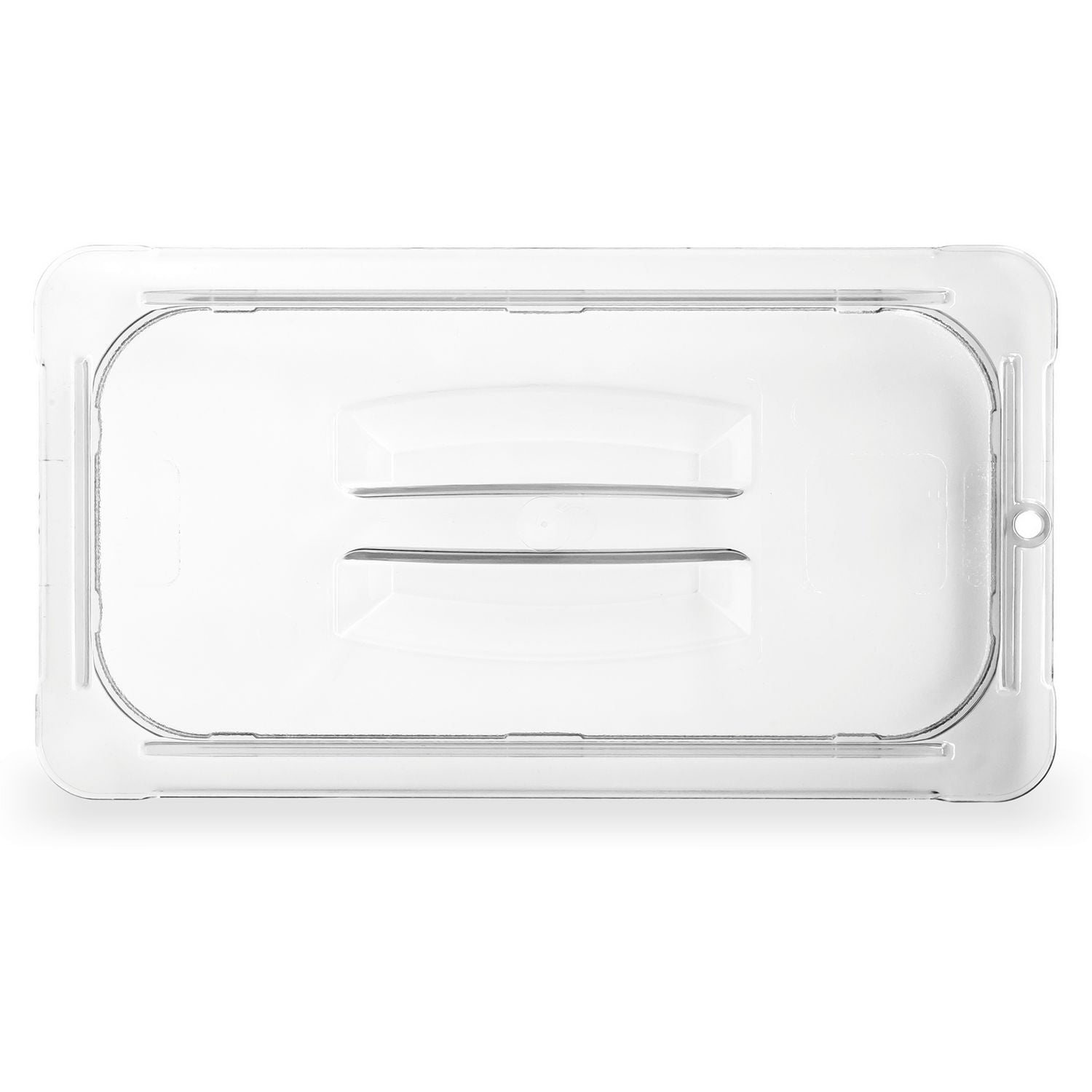 Carlisle StorPlus Polycarbonate Handled Universal Lid, 10.38 x 12.75 x 0.88, Clear, Plastic