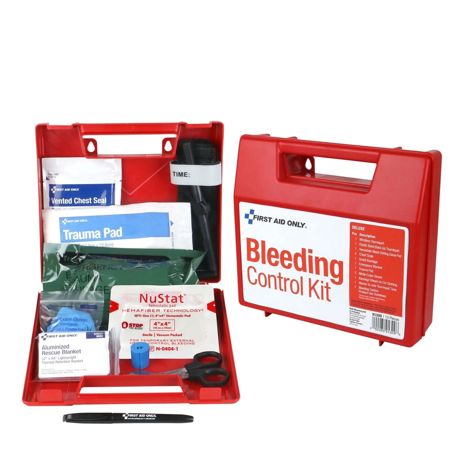 First Aid Only™ Bleeding Control Wall Station Single Kit - Deluxe, 14 Pieces, Plastic Case First Aid Only™ Flipcost