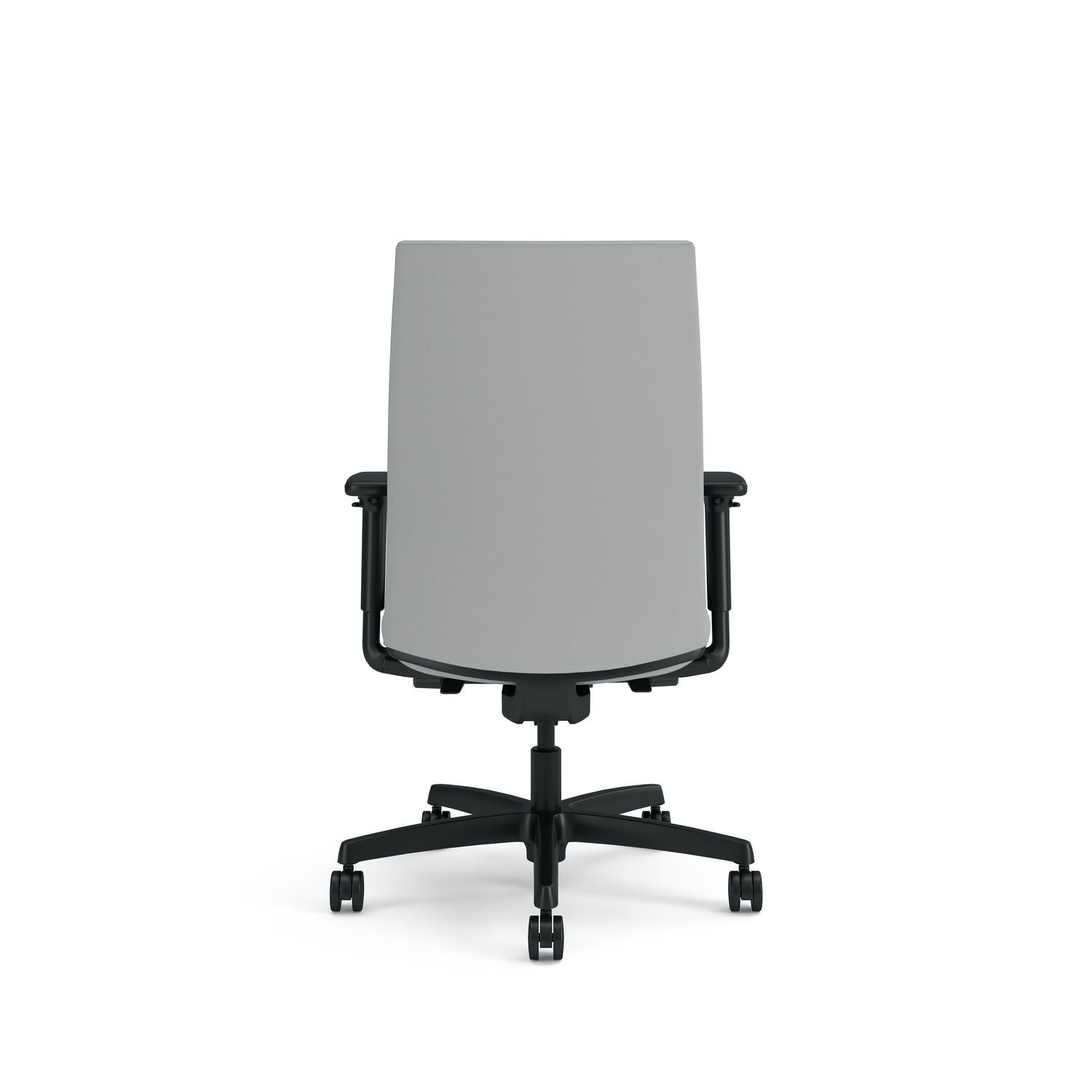 HON® Ignition 2.0 Vinyl Upholstered Mid-Back Task Chair, Adjustable T-Arms, 17" to 21.5" Seat Height, Flint Seat/Back, Black Base