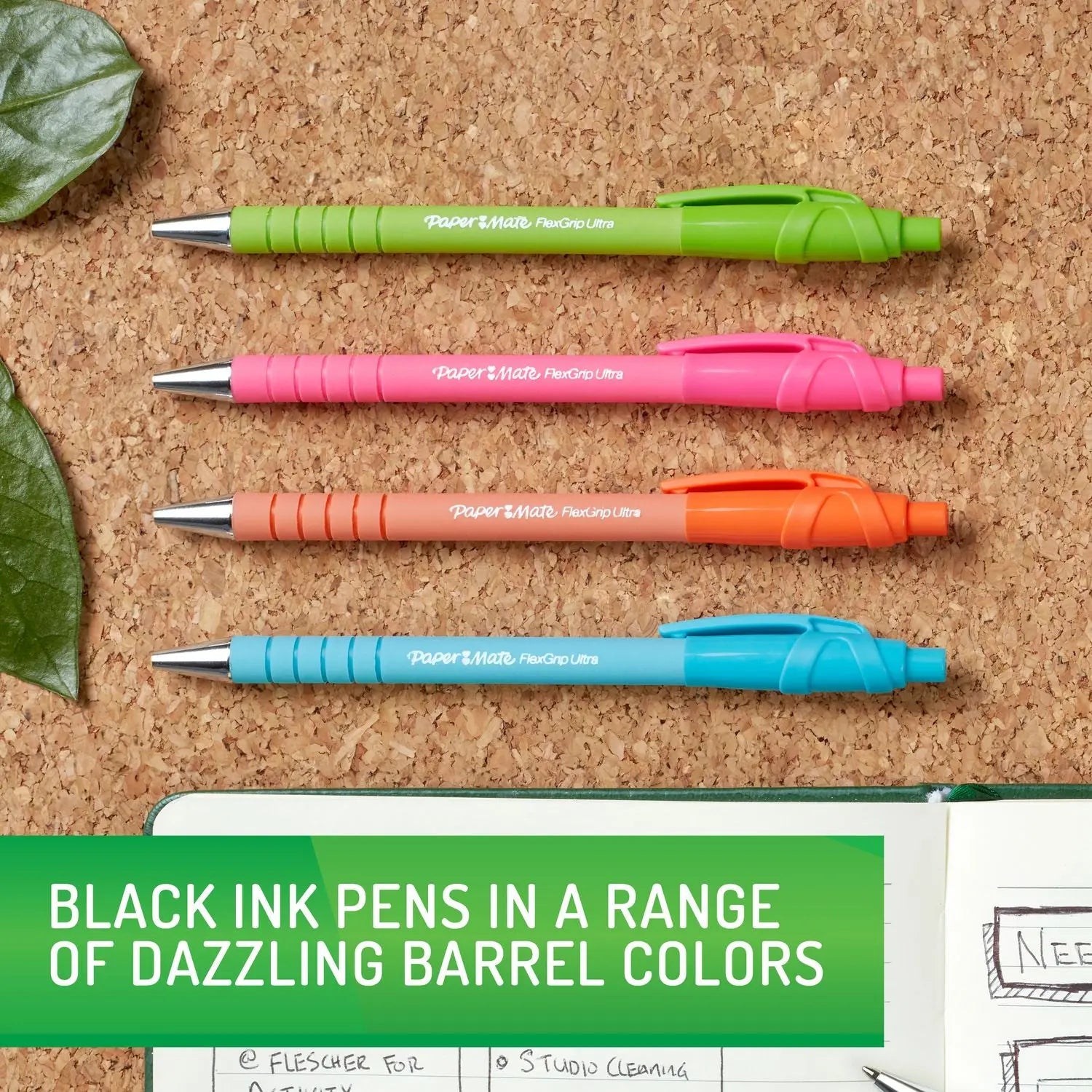 FlexGrip Ultra Recycled Ballpoint Pen, Retractable, Medium, 1 mm, Black Ink, Assorted Barrels, Dozen Paper Mate® Flipcost