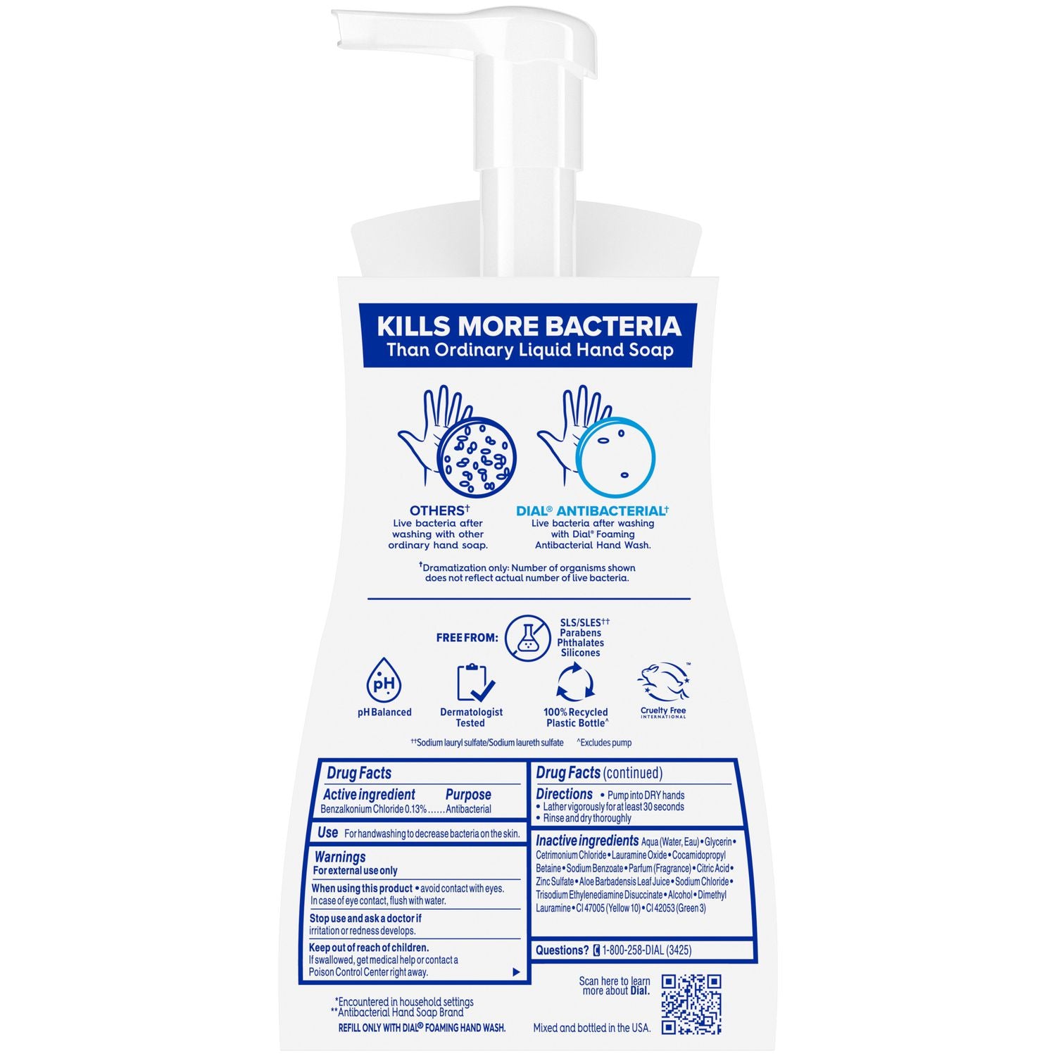 Dial® Antibacterial Foaming Hand Wash, Fresh Pear Scent, 8 oz, 8/Carton