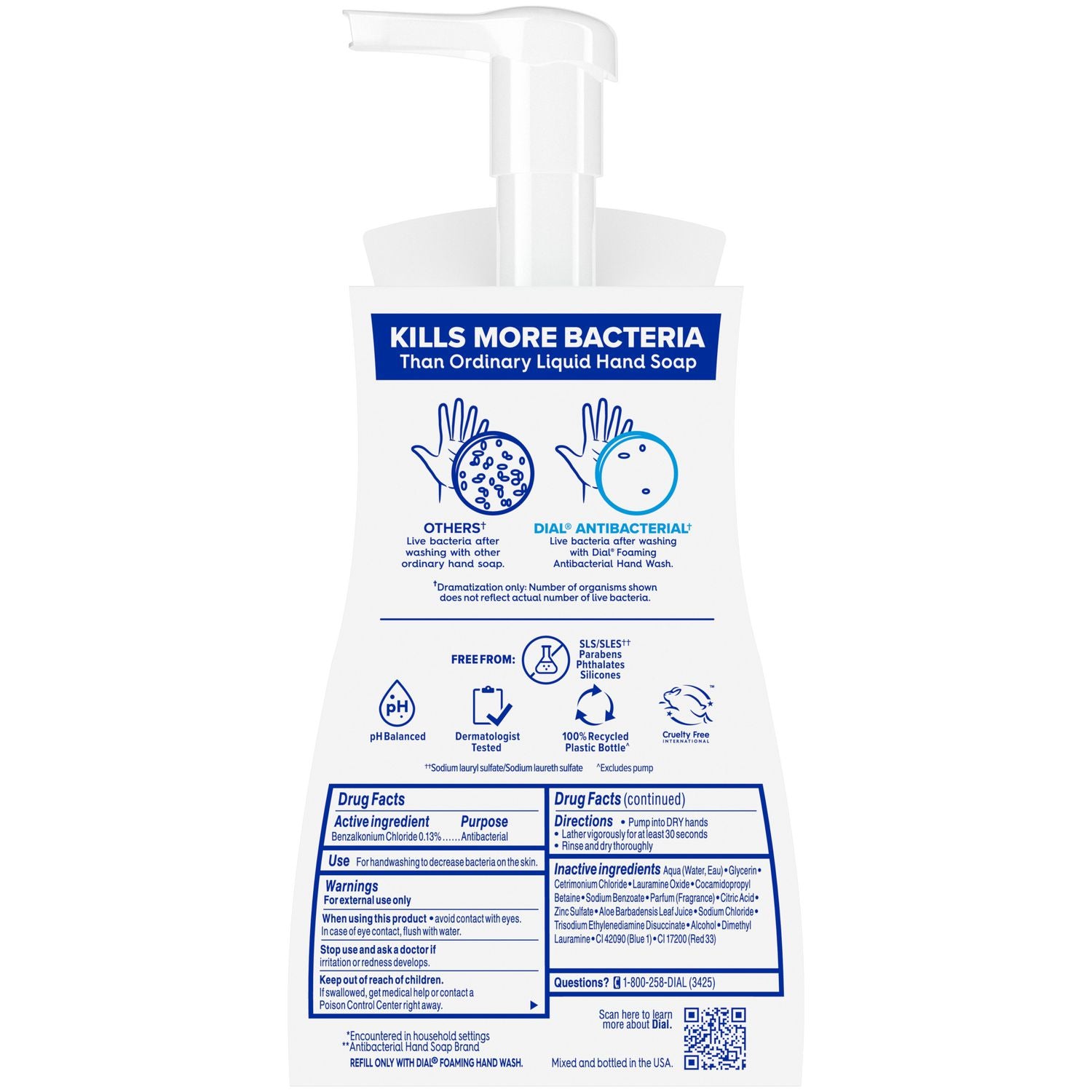 Dial® Antibacterial Foaming Hand Wash, Coconut Water Scent, 10 oz, 8/Carton