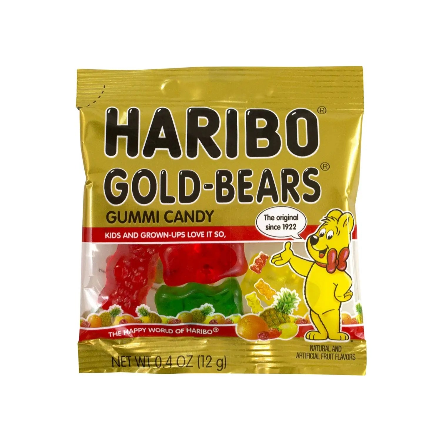 Goldbears Gummi Candy, Assorted Flavors, 0.4 oz Pouch, 54/Tub, 2 Tubs/Carton Haribo® Flipcost