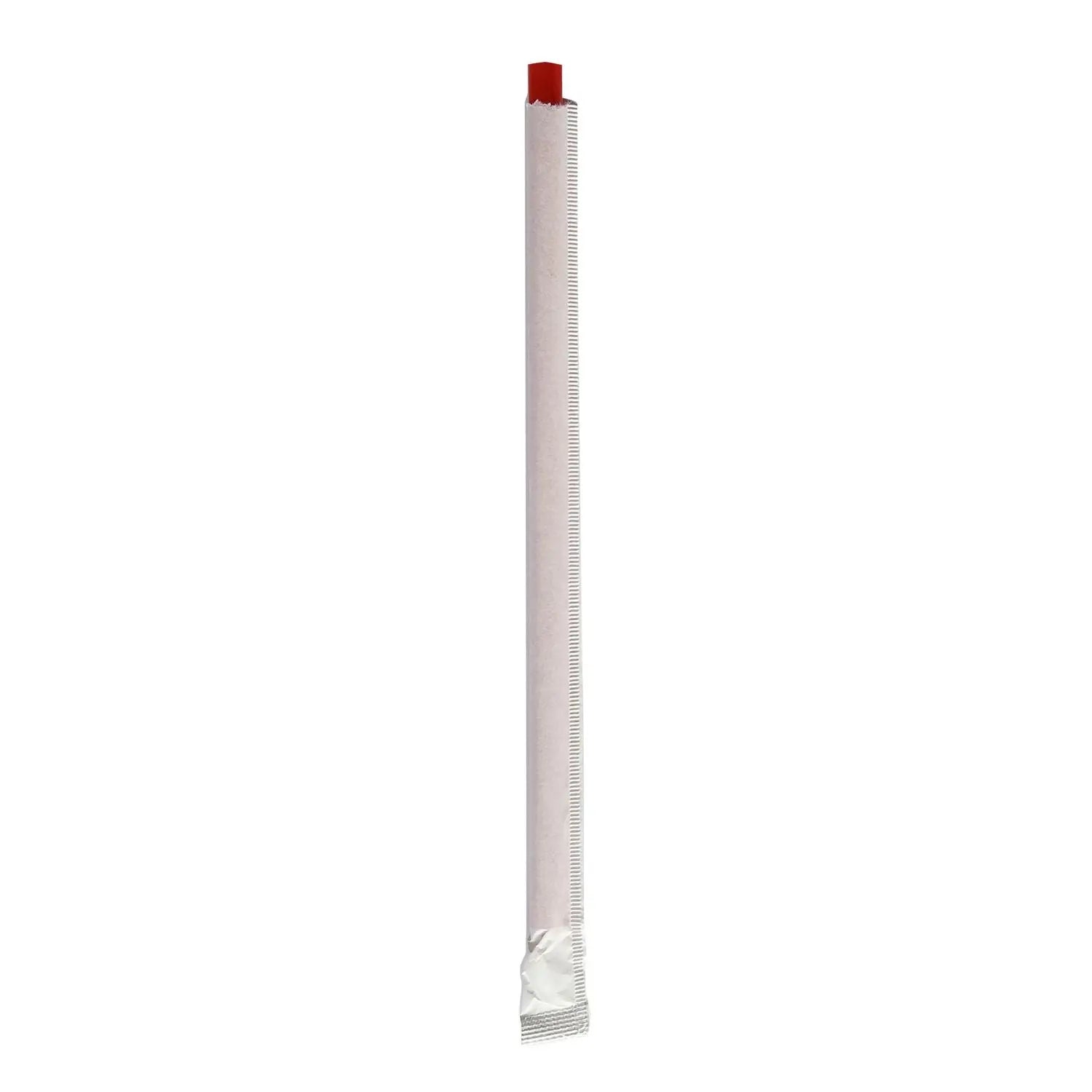 Wrapped Giant Straws, 7.75", Polypropylene, Red, 7,200/Carton Boardwalk® Flipcost