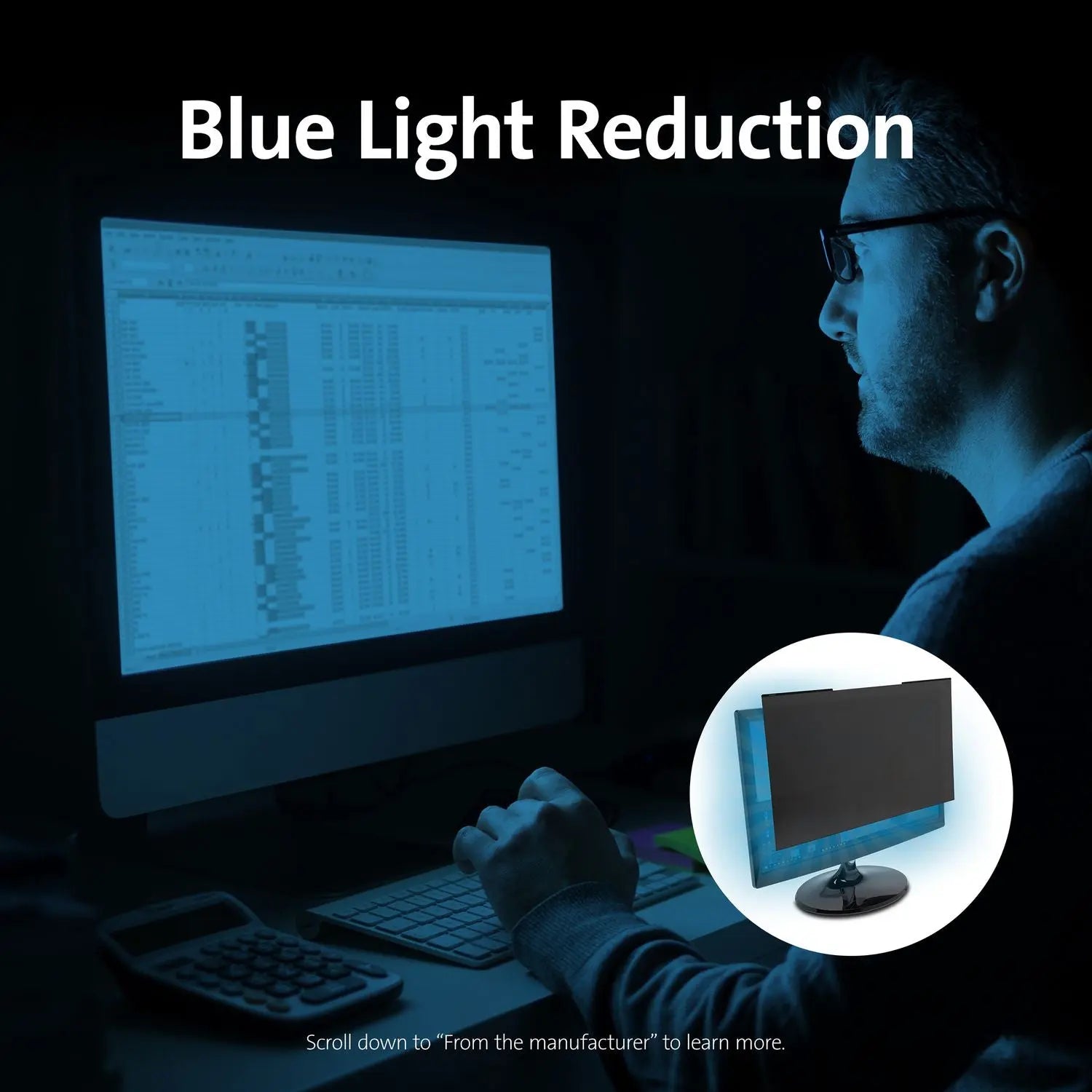 Magnetic Monitor Privacy Screen for 23.8" Widescreen Flat Panel Monitors, 16:9 Aspect Ratio Kensington® Flipcost