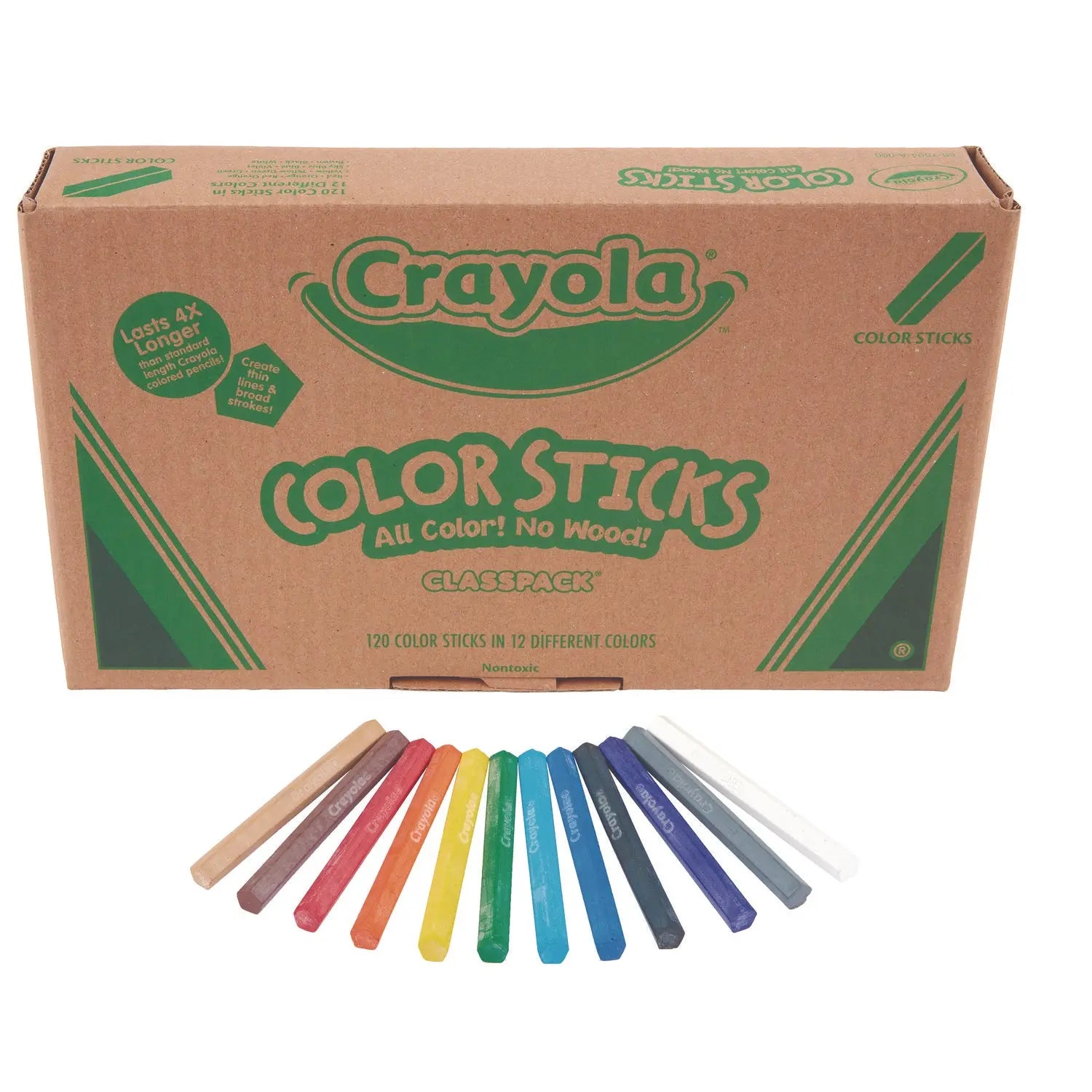 Color Sticks Classpack Set, Assorted Lead and Barrel Colors, 120/Pack Crayola® Flipcost