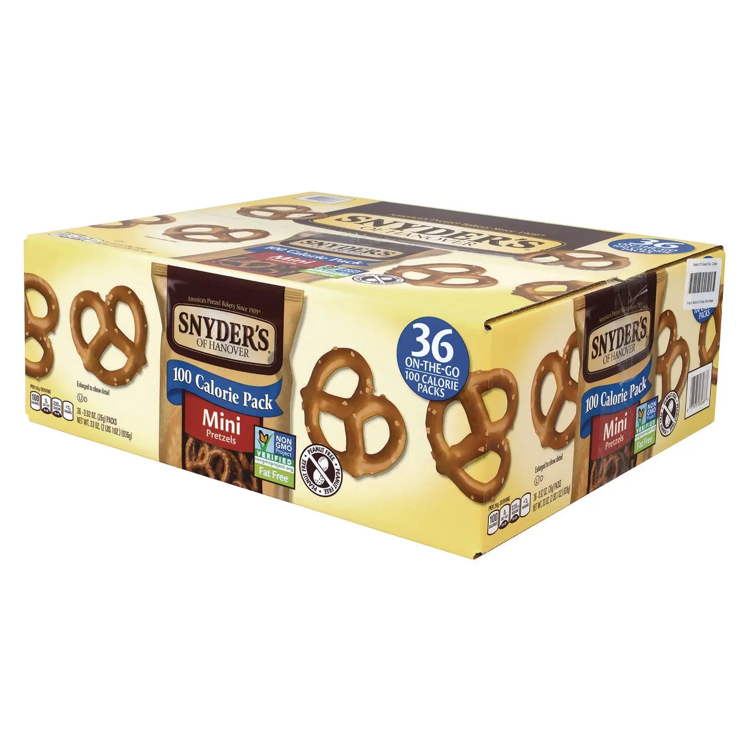 Mini Pretzels. 0.92 oz Pack, 36 Packs/Box, 2 Boxes/Carton Snyder's® Flipcost