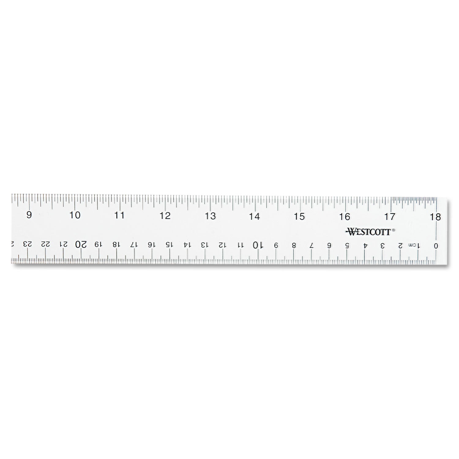Westcott® Clear Flexible Acrylic Ruler, Standard/metric, 18" Long, Clear