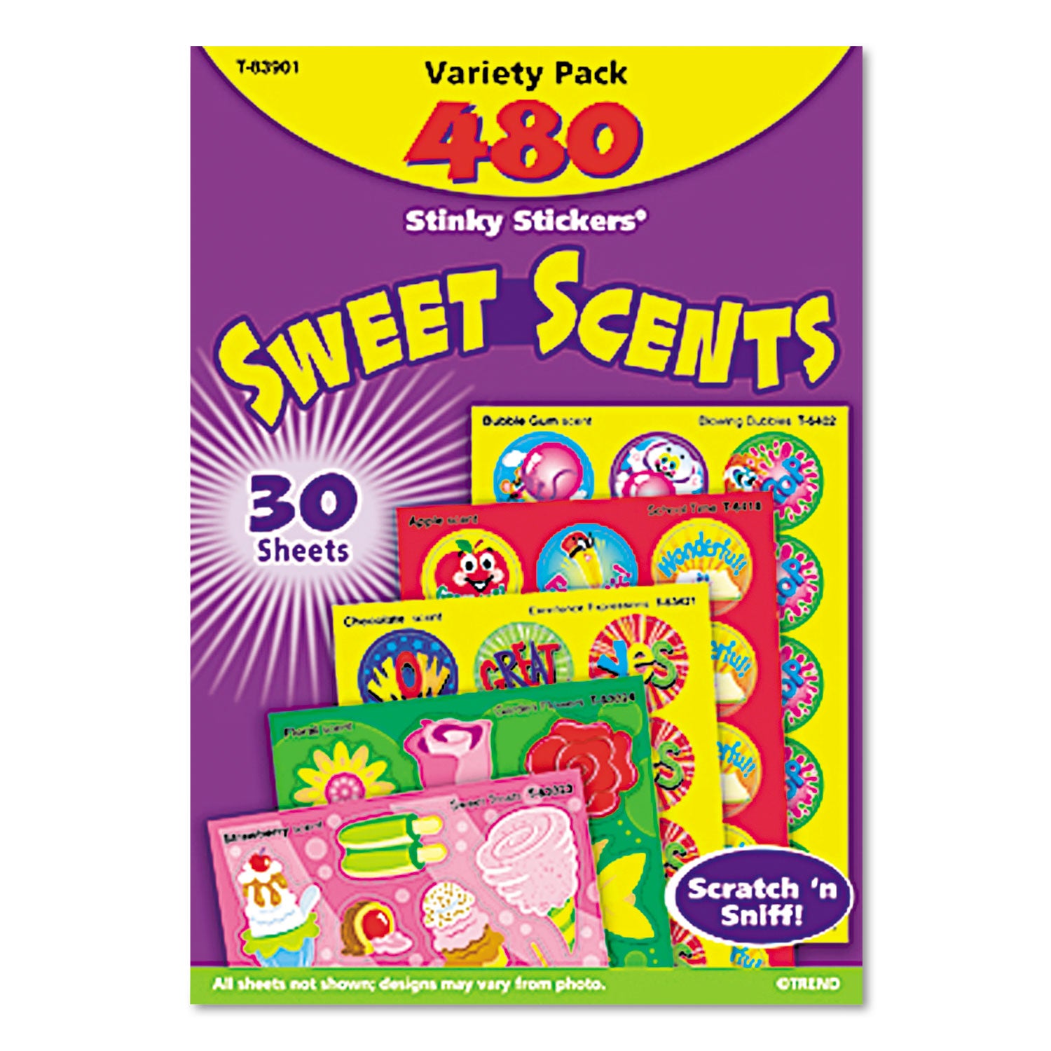 TREND® Stinky Stickers Variety Pack, Sweet Scents, Assorted Colors, 483/pack
