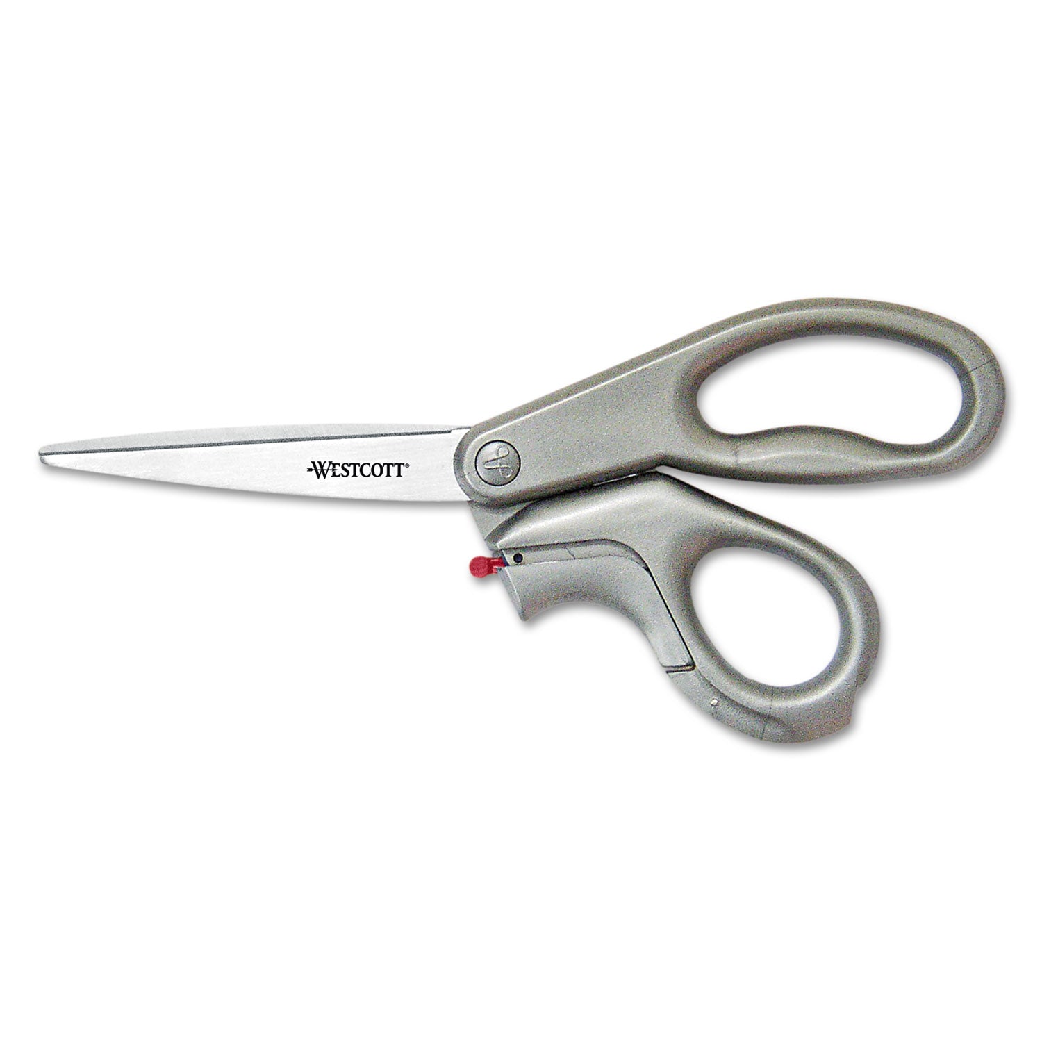 E-Z Open Box Opener Stainless Steel Shears, 8" Long, 3.25" Cut Length, Offset Gray Handle