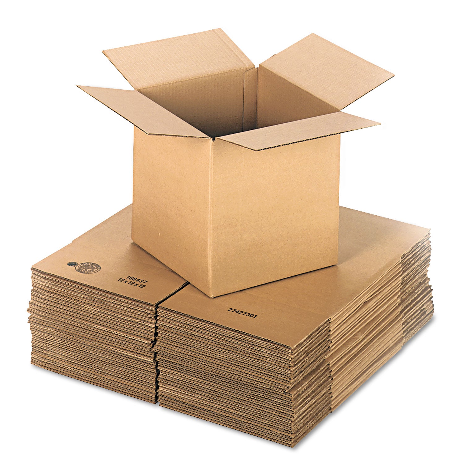 Cubed Fixed-Depth Corrugated Shipping Boxes, Regular Slotted Container, X-Large, 12" x 12" x 12", Brown Kraft, 25/Bundle