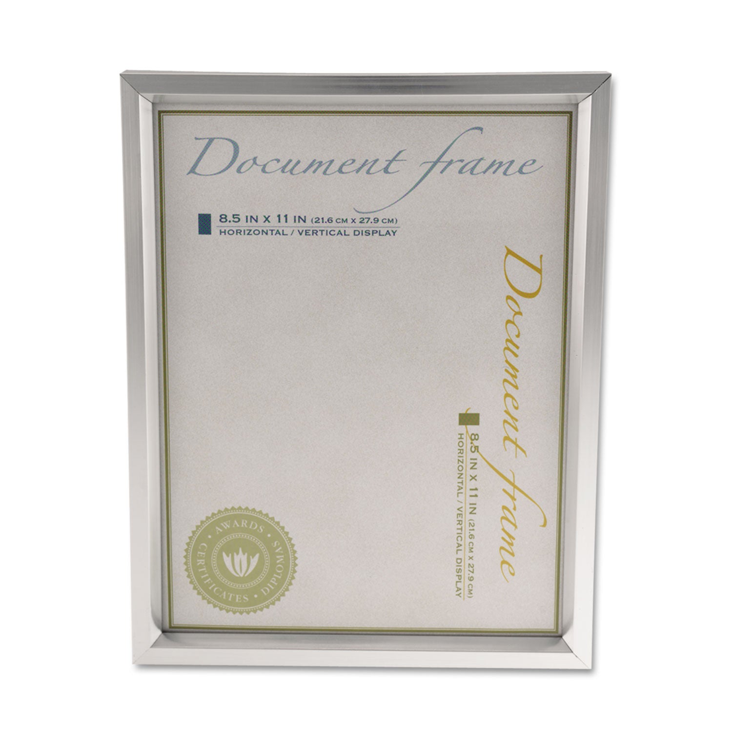Universal® Plastic Document Frame, for 8.5 x 11, Easel Back, Metallic Silver