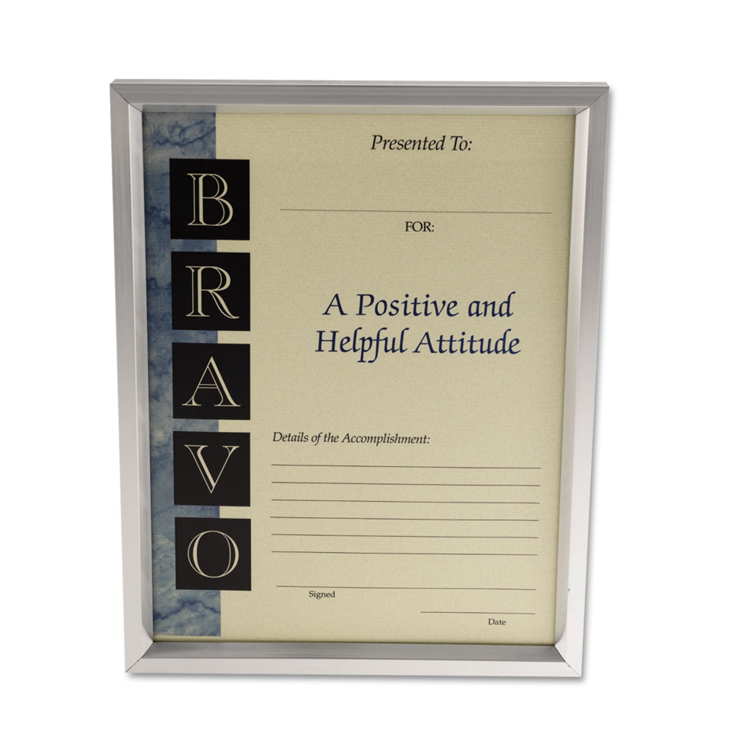 Universal® Plastic Document Frame, for 8.5 x 11, Easel Back, Metallic Silver