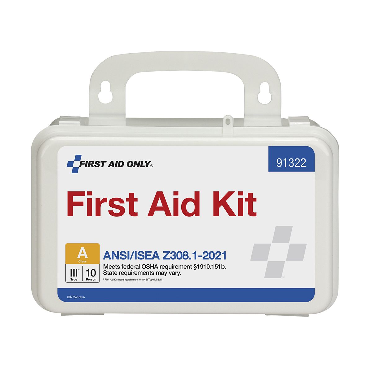 First Aid Only™ ANSI 2021 First Aid Kit for 10 People, 76 Pieces, Plastic Case